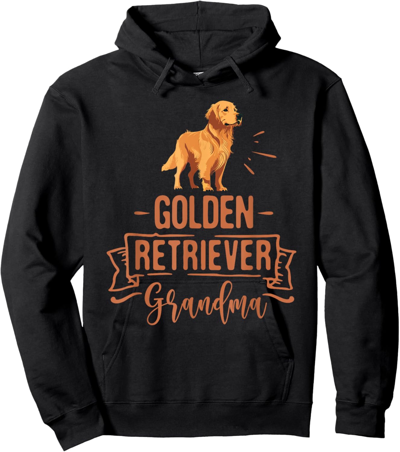 Dog Golden Retriever Grandma Vintage Golden Retriever Mom Men Women Hoodie - Hoodie | Black
