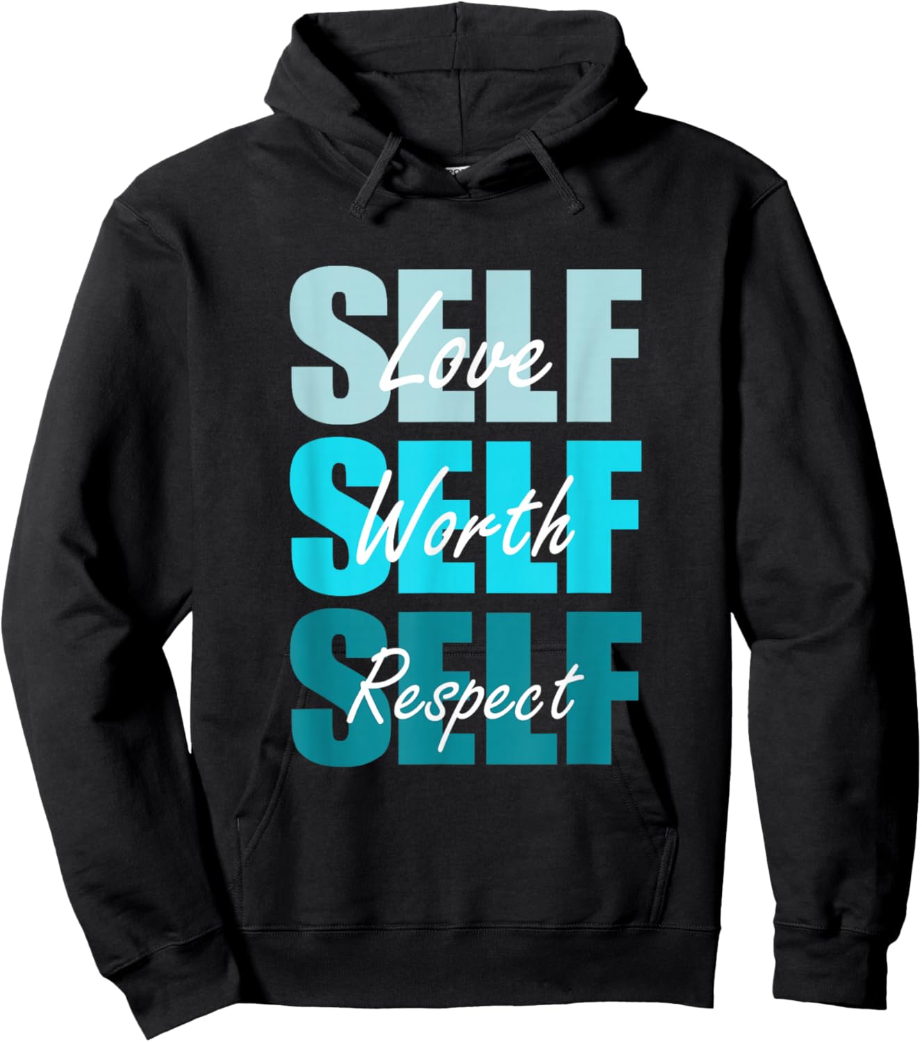 Turquoise Self-ish X 3 Turquoise Color Graphic Hoodie - Hoodie | Black