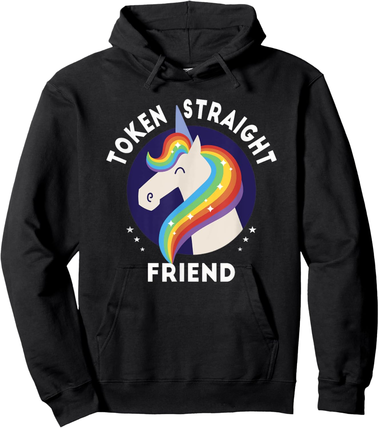 Token Straight Friend Funny Slang Queer Ally Gay Pride Stuff Hoodie - Hoodie | Black
