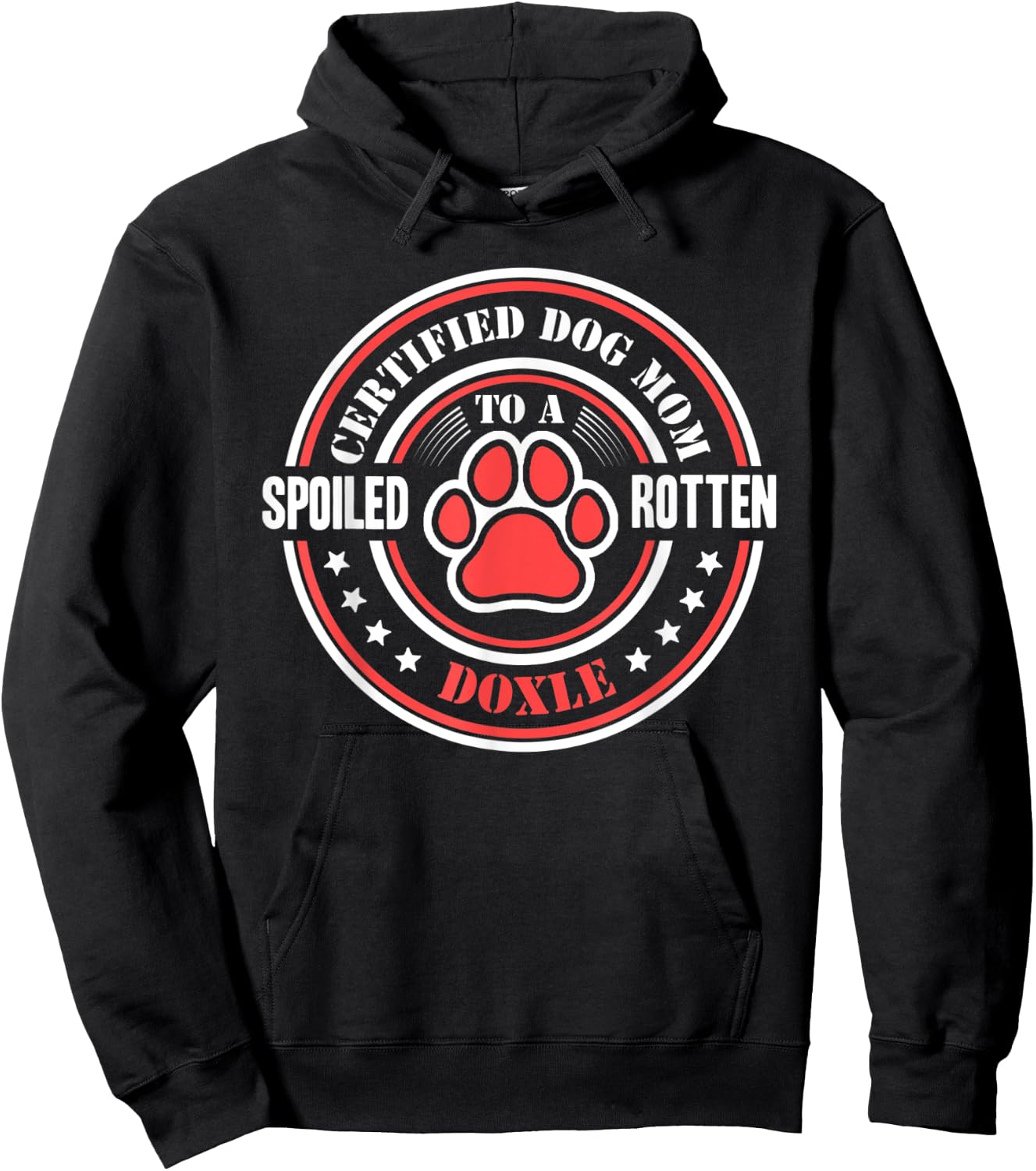 Certified Dog Mom to a Spoiled Rotten Doxle Hoodie - Hoodie | Black