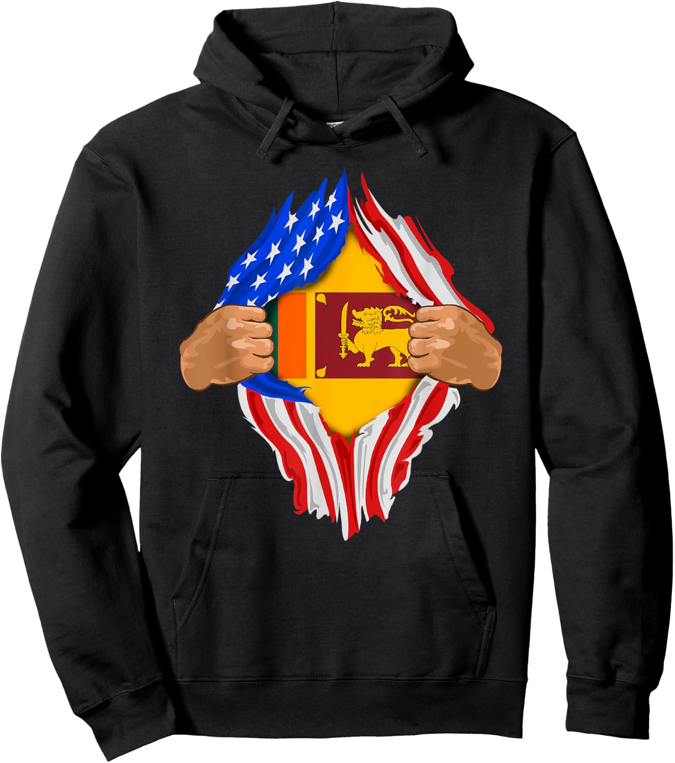 Sri Lankan Blood Inside Me | Sri Lanka Flag Gift Hoodie - Hoodie | Black