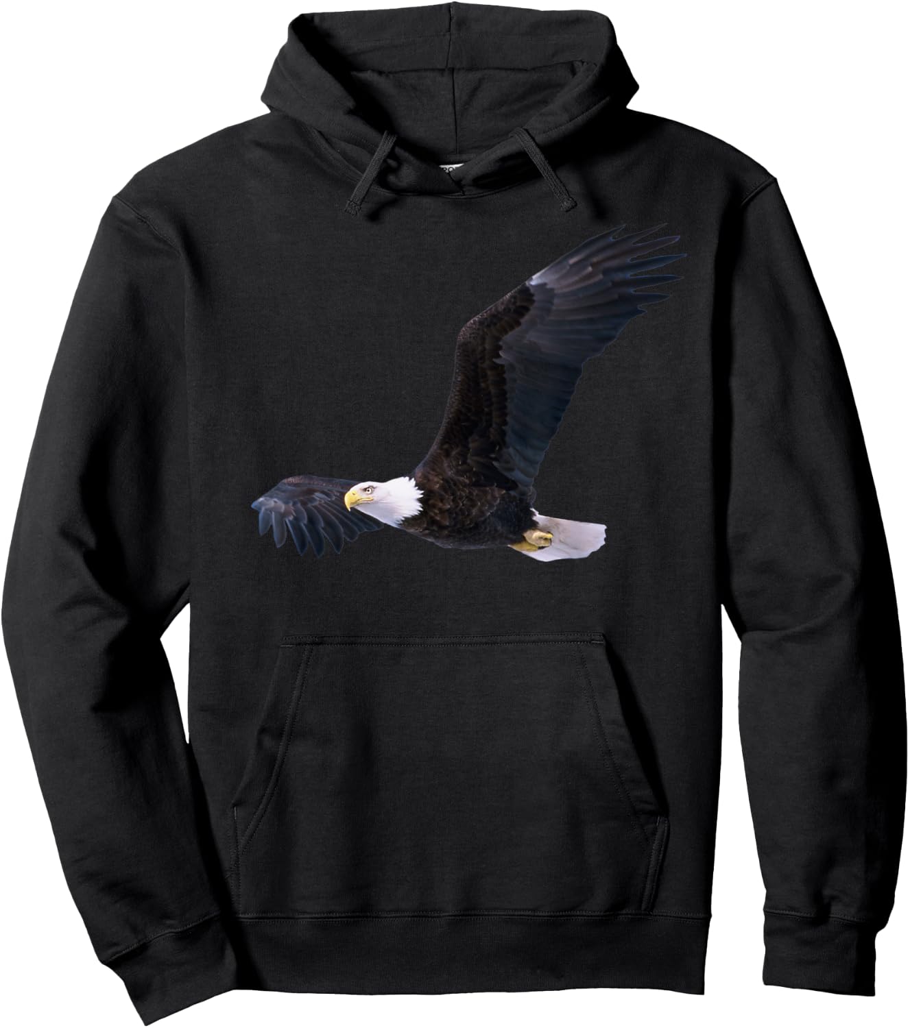 Elegant American Bald Eagle In Flight Photo Portrait Hoodie - Hoodie | Black