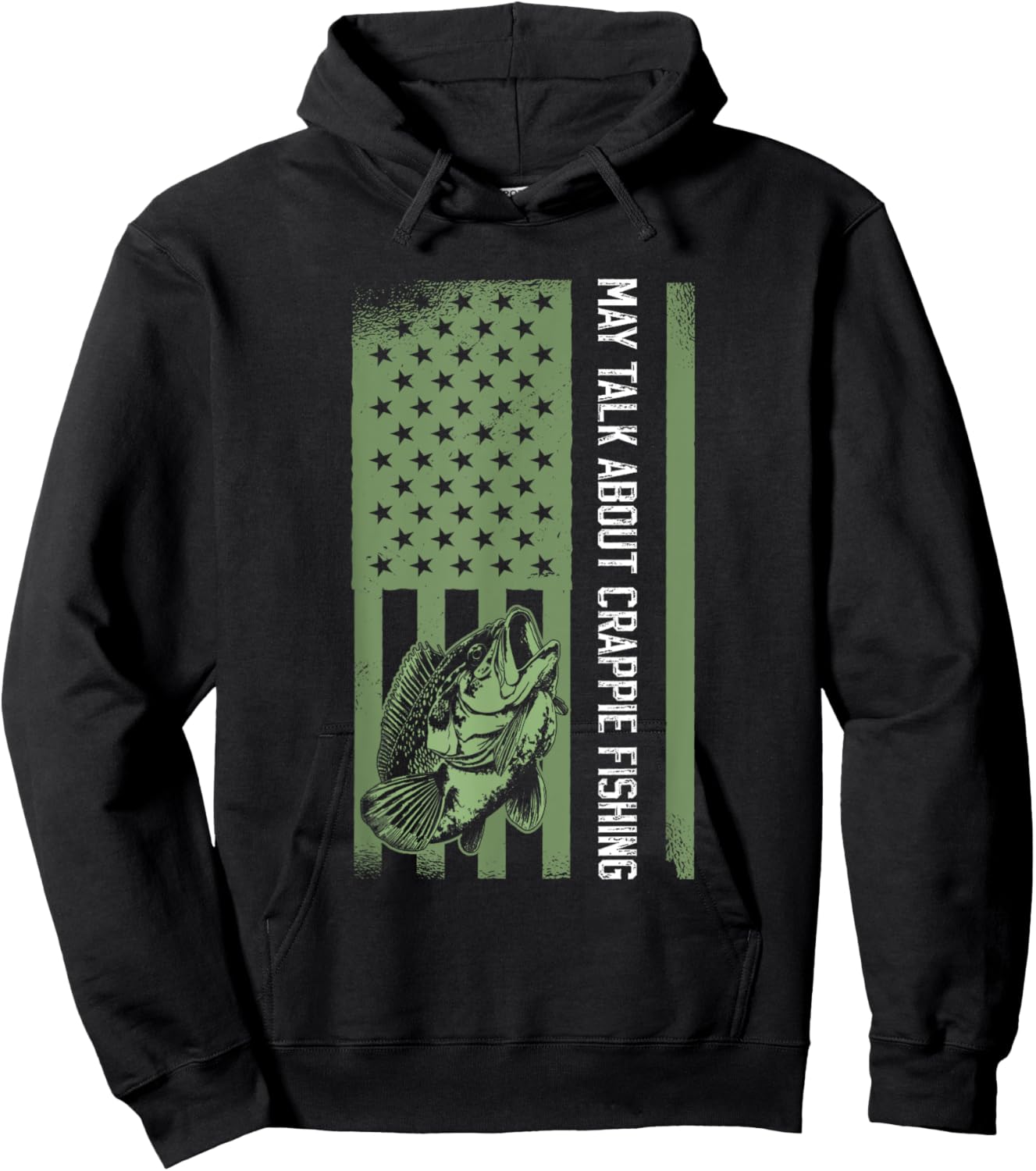 Crappie Fishing Design For Usa Patriotic Crappie Hunter Men Hoodie - Hoodie | Black
