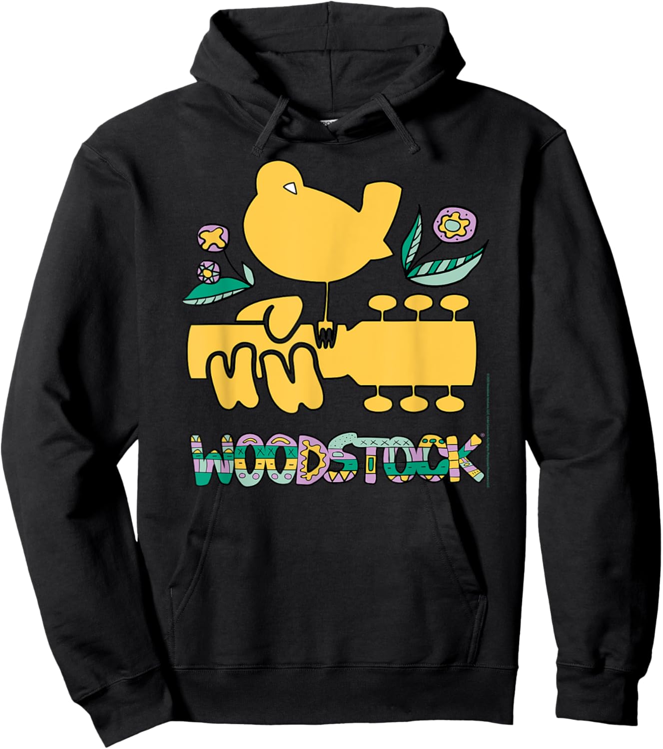 Woodstock Bird Aztec Pattern Music Festival Hoodie - Hoodie | Black