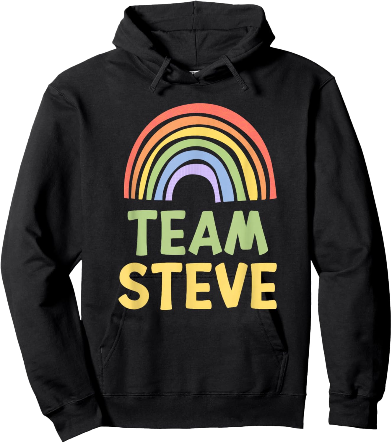 Happy Colorful Team Steve Rainbow Pride Green Yellow Hoodie - Hoodie | Black