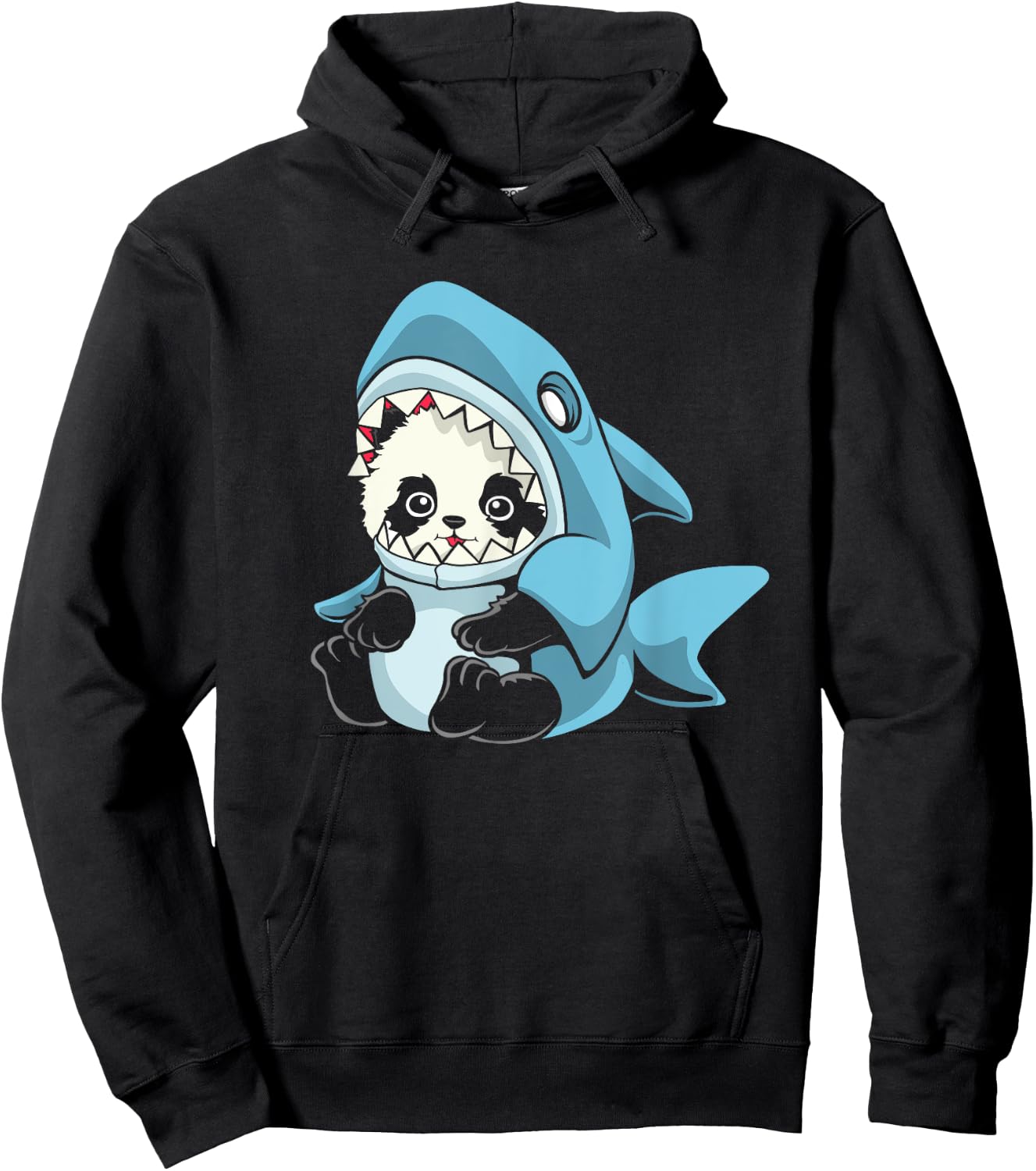 Adorable Baby Panda Shark Hoodie - Hoodie | Black