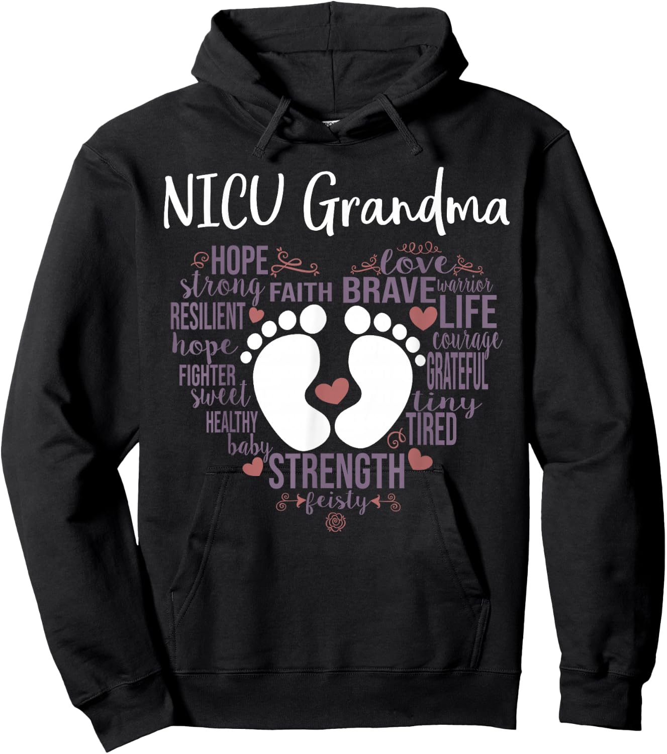 "NICU Grandma" Preemie or NICU Grandma Shirt Hoodie - Hoodie | Black