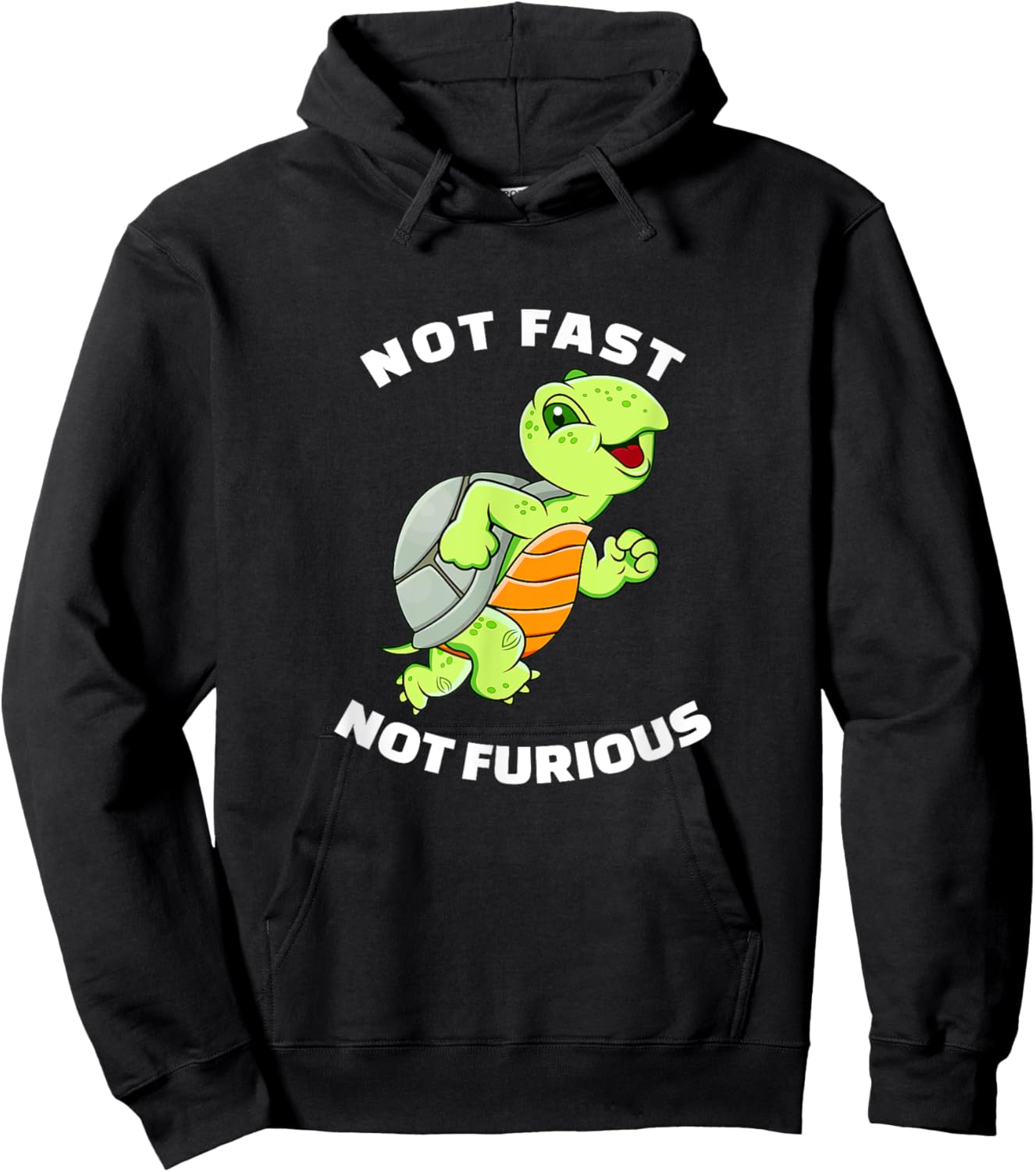 Not Fast Not Furious Funny Sea Turtle Running Team Hoodie - Hoodie | Black