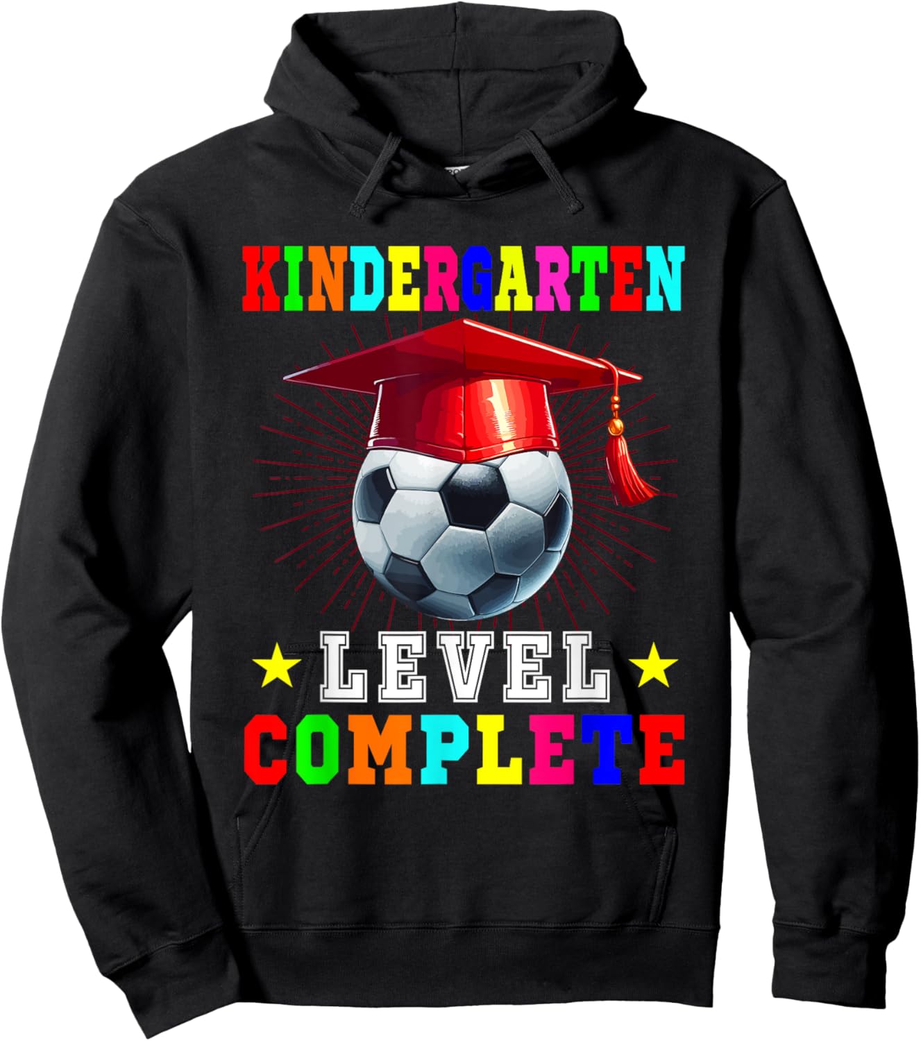 Kindergarten Level Complete Soccer Player Kids Graduation Hoodie - Hoodie | Black