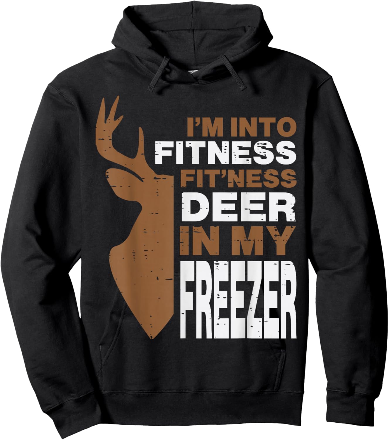 Hunting Fitness Deer In Freezer Funny Hunter Men Women Kids Hoodie - Hoodie | Black