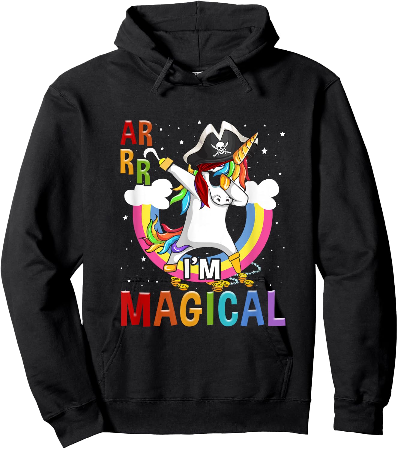 I'm Magical Caribbean Buccaneer Toddler Unicorn Pirate Hoodie - Hoodie | Black