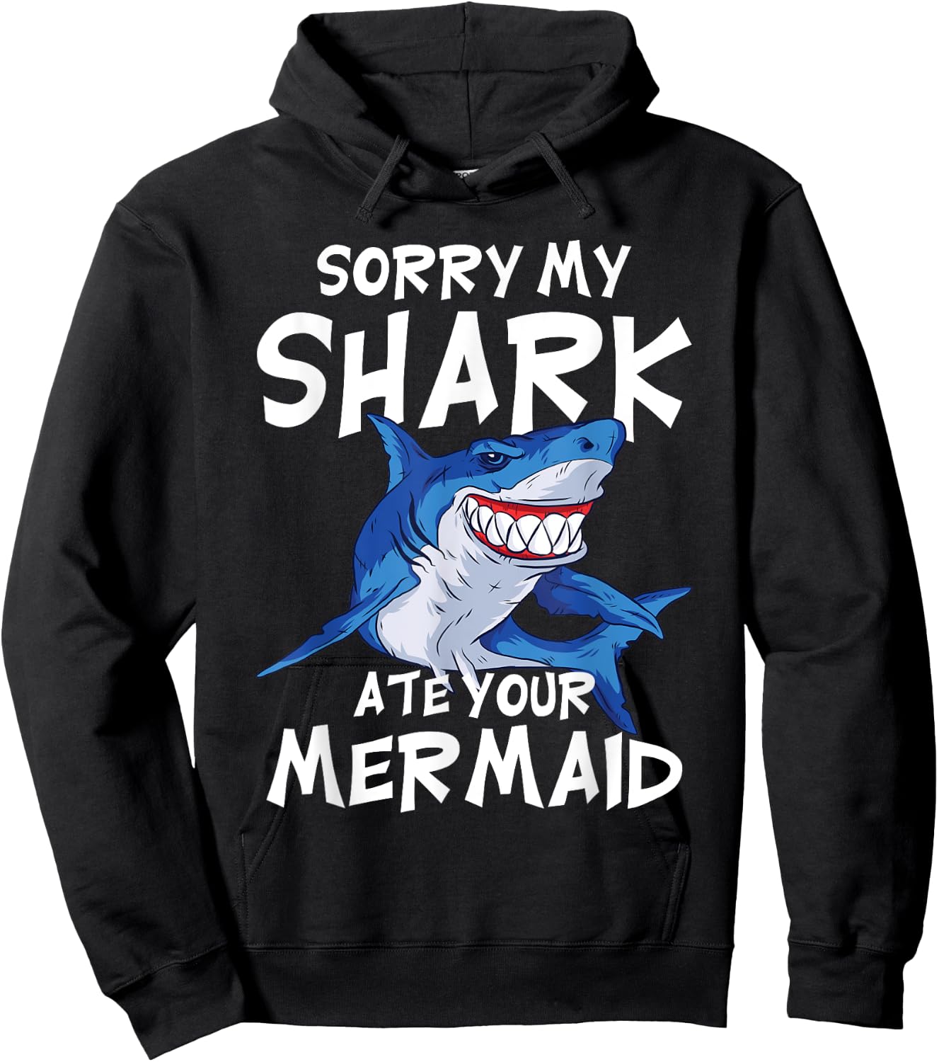 My Shark Ate Your Mermaid Funny Kids Party Boys Gift Shark Hoodie - Hoodie | Black