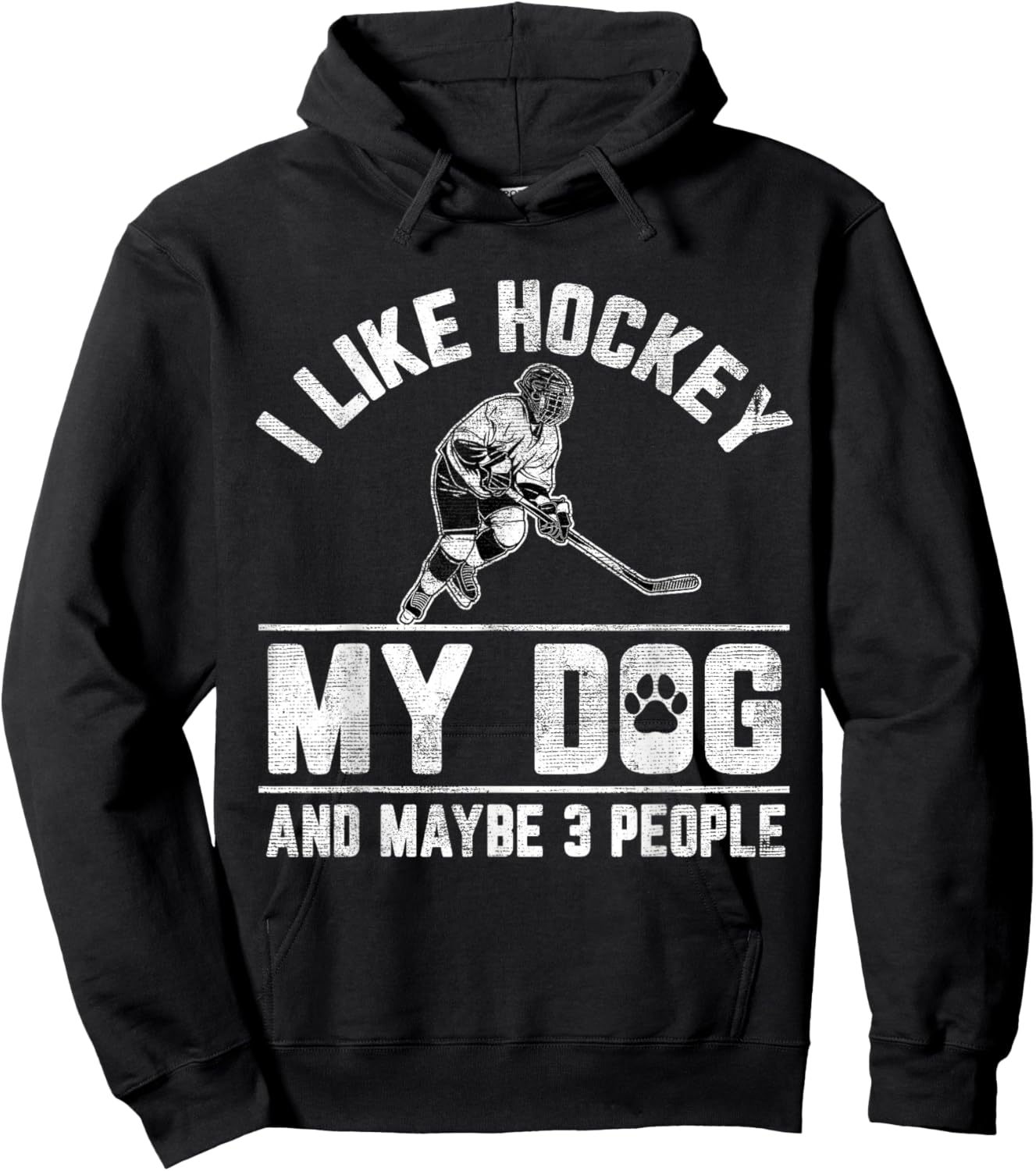 I Like Hockey My Dog And Maybe 3 People Funny Saying Women Kids Hoodie - Hoodie | Black