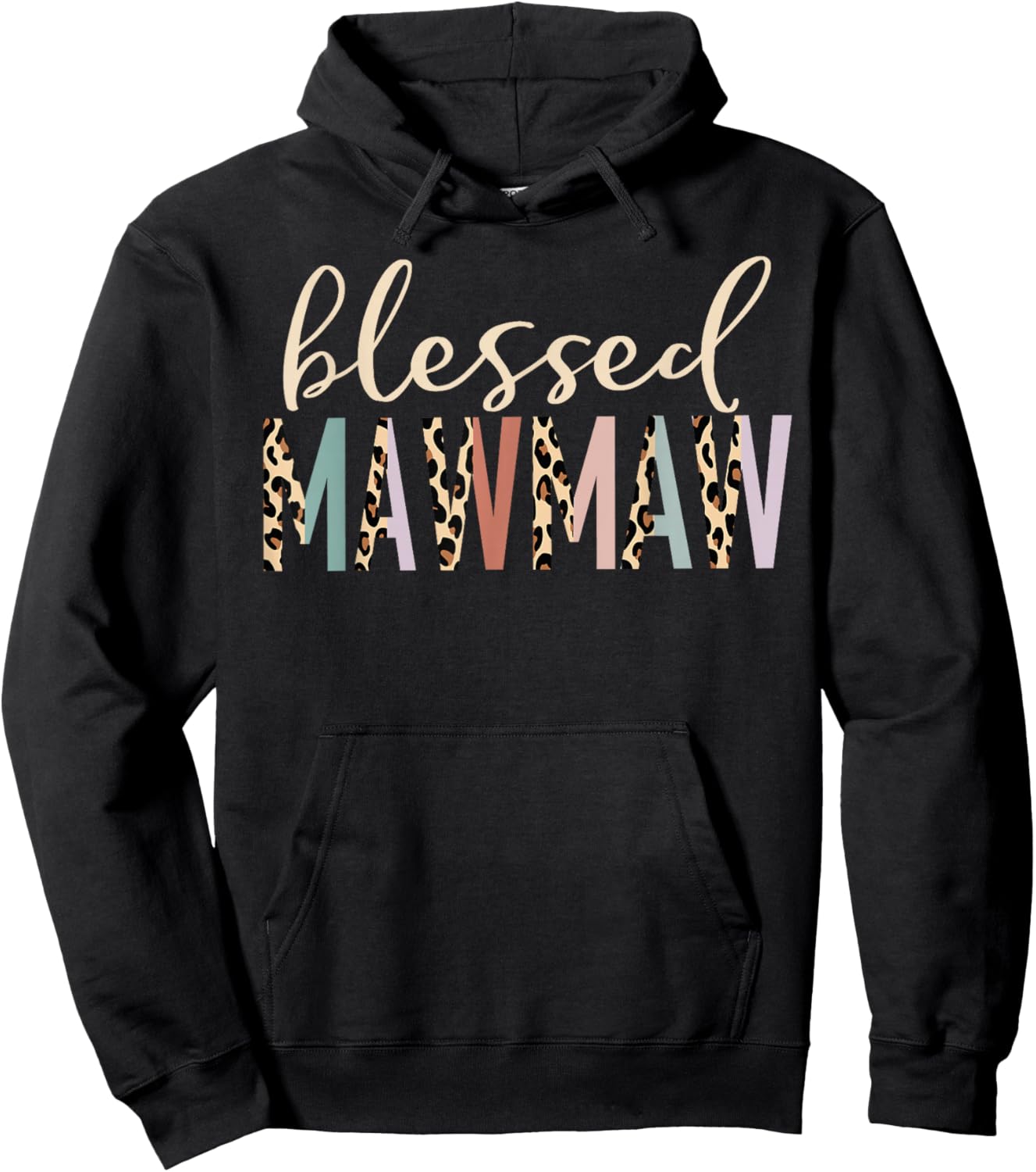 Blessed Mawmaw Cute Leopard Print Hoodie - Hoodie | Black
