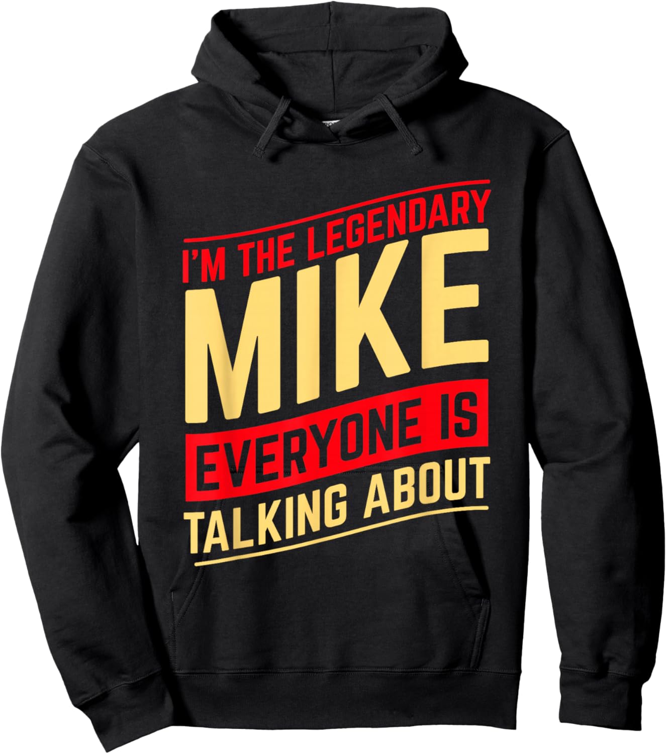 Mike Custom Name Design -Adults Black Cotton Polyester Small Short Sleeve Straight Fit Mock Collar Christmas Birthday Funny Mike Name First Name I'm The Legendary Mike Hoodie - Hoodie | Black