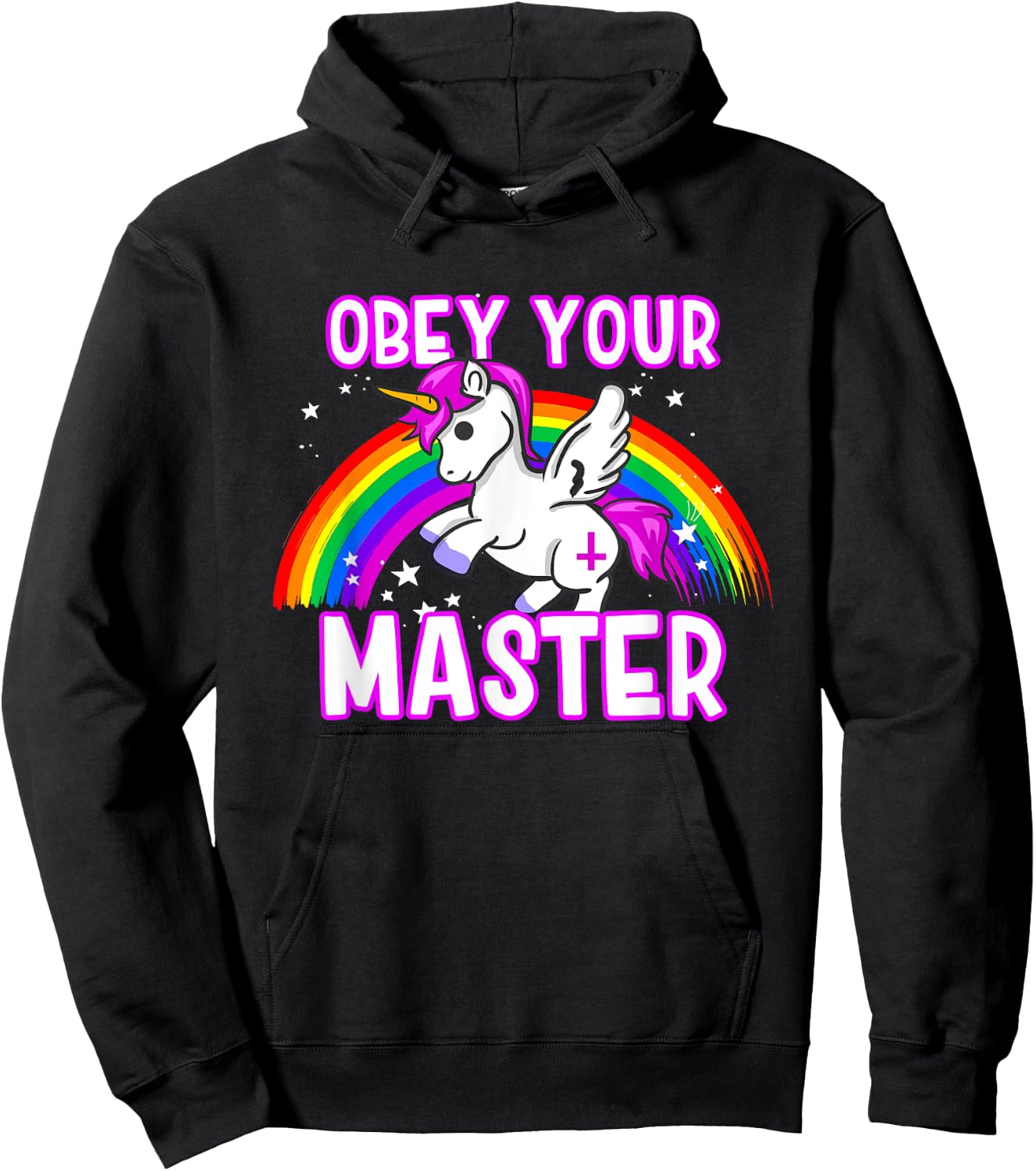 Obey Your Master - Satanic Unicorn - Anti Religion Metal Hoodie - Hoodie | Black