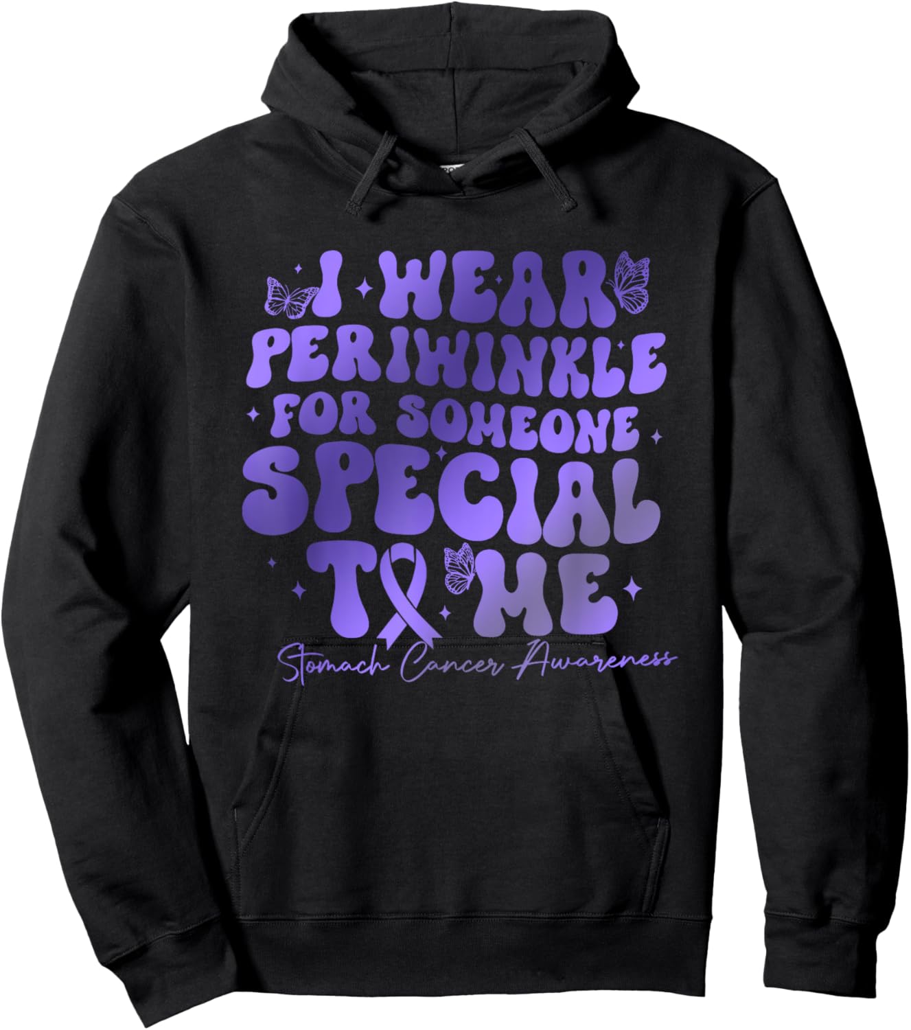 I Wear Periwinkle For Someone Special To Me Stomach Cancer Hoodie - Hoodie | Black