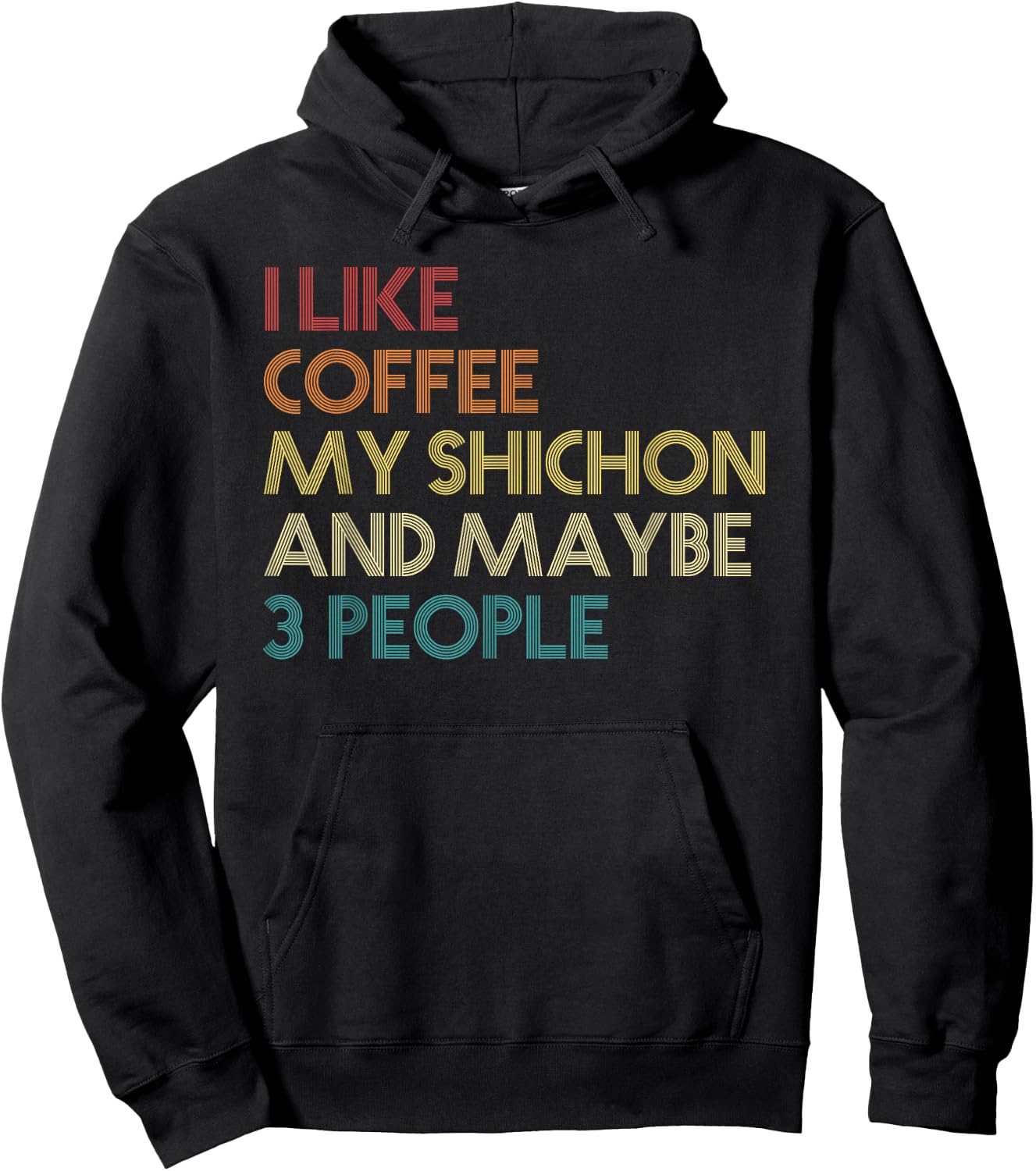 Shichon Dog Owner Coffee Lovers Quote Funny Vintage Retro Hoodie - Hoodie | Black
