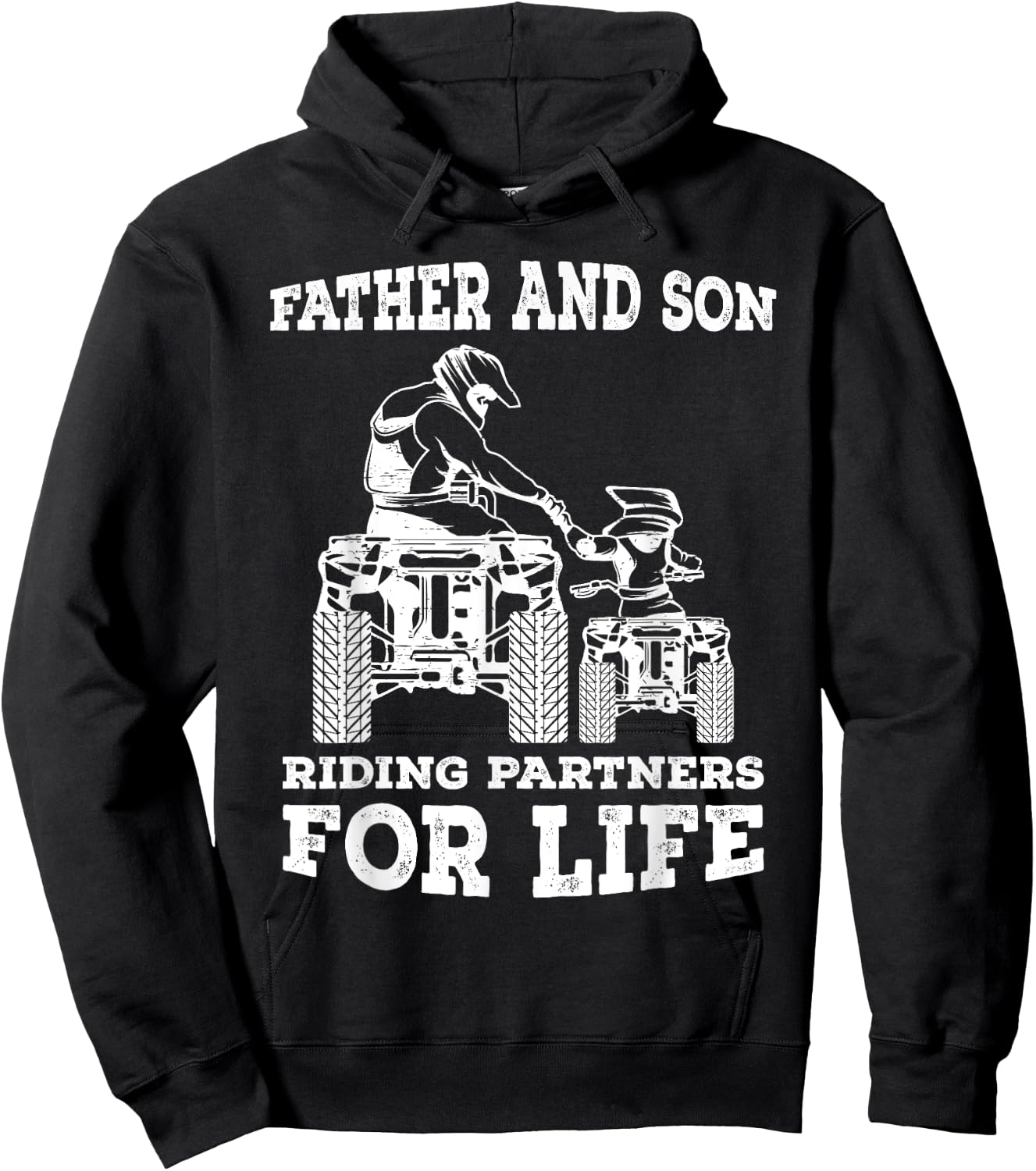Quad Bike - Father and Son Riding Partners For Life ATV Gift Hoodie - Hoodie | Black