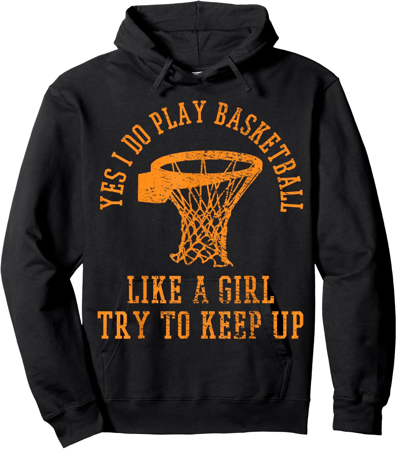 Basketball Girl Vintage Hoodie - Hoodie | Black
