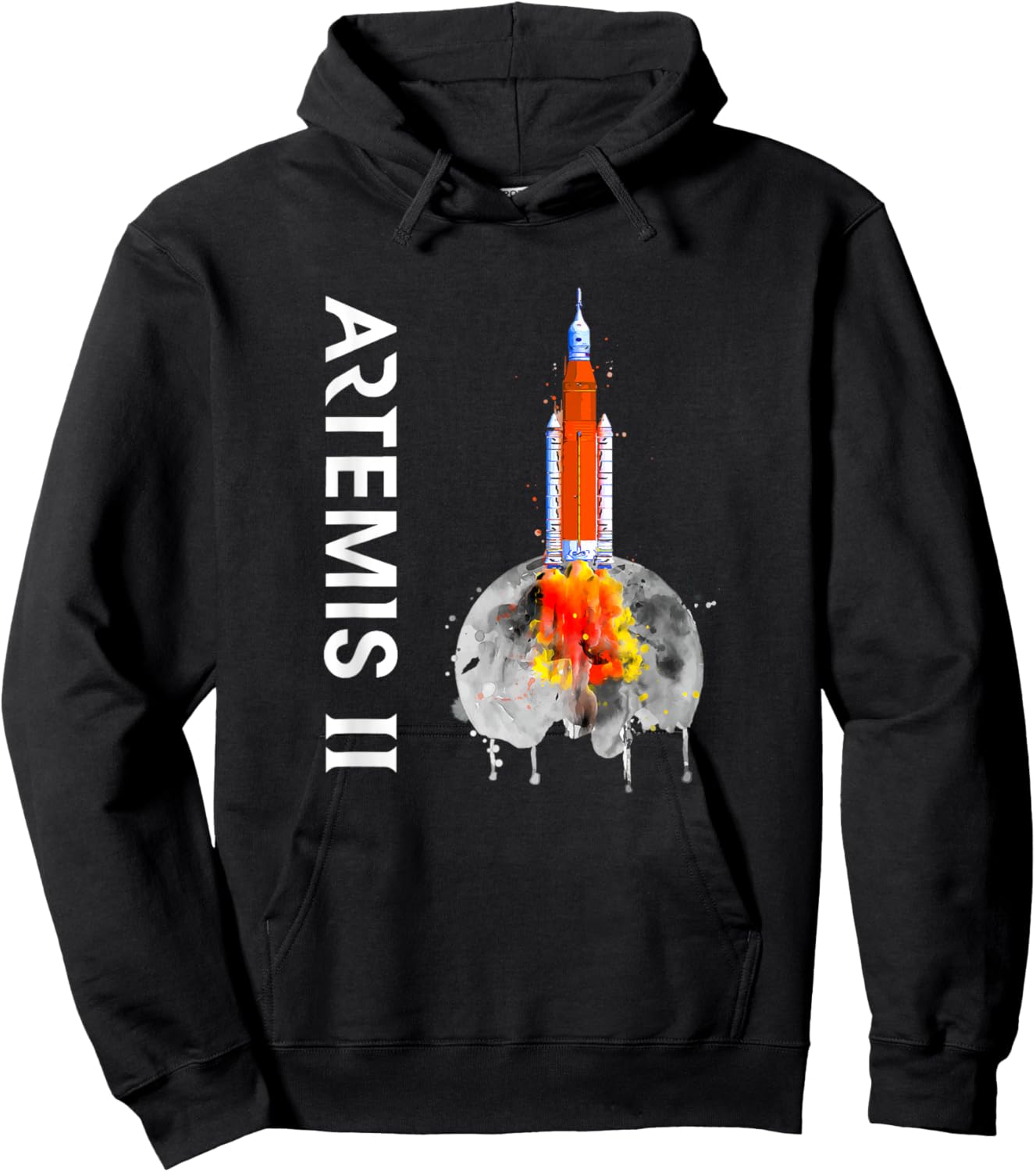 Artemis 2 SLS Rocket Launch Mission To The Moon And Beyond Hoodie - Hoodie | Black