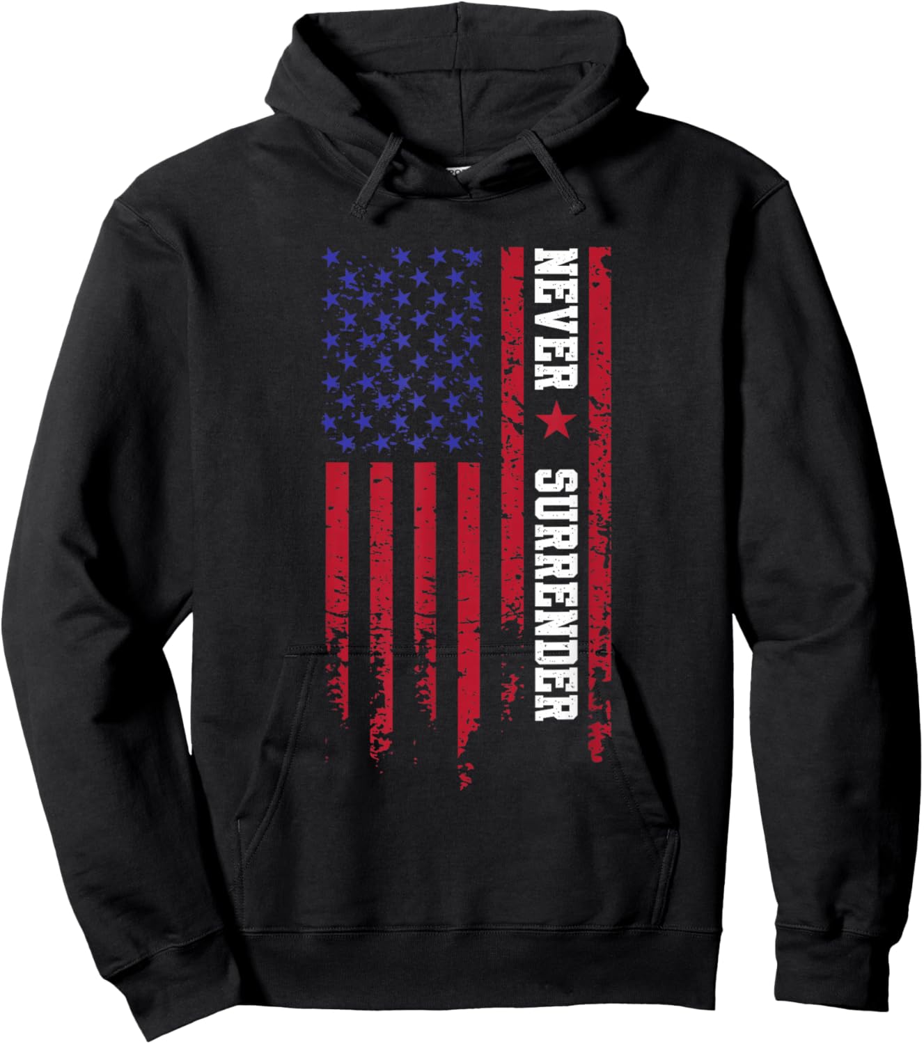 Trump Never Surrender 2024, Support Trump Hoodie - Hoodie | Black
