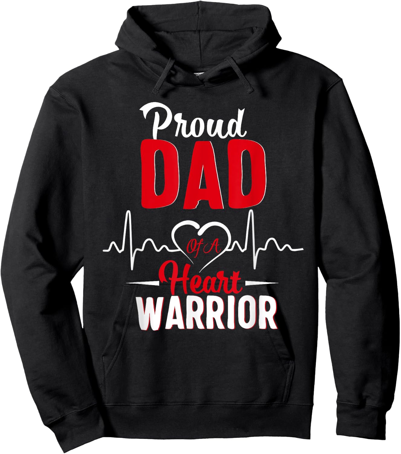Proud Dad of a Heart Warrior CHD Awareness shirt gift Hoodie - Hoodie | Black