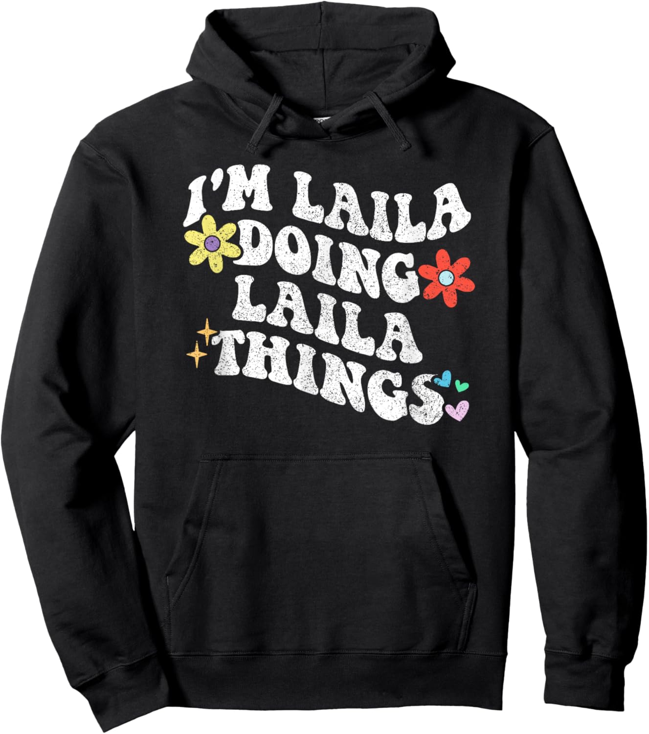 Retro Groovy Im LAILA Doing LAILA Things Funny Mother's Day Hoodie - Hoodie | Black
