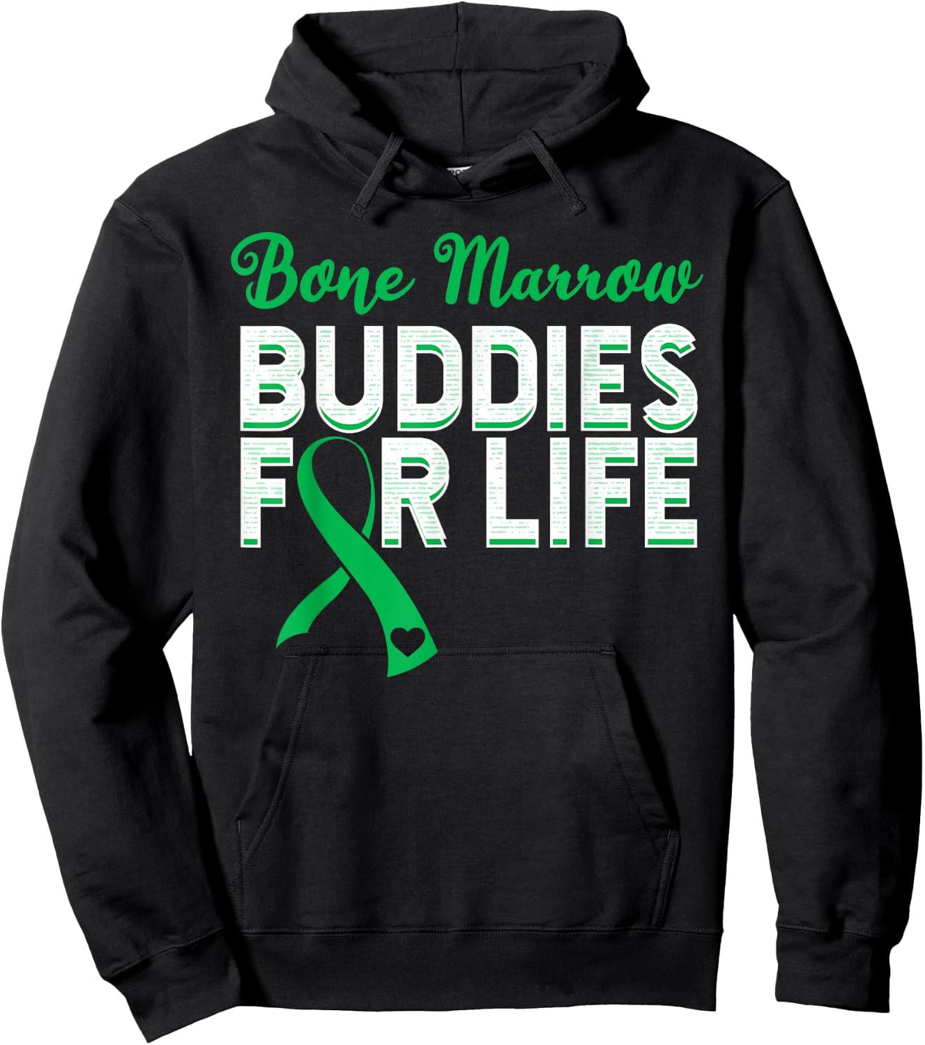 Bone Marrow Transplant Donator Life Organ Donor Green Ribbon Hoodie - Hoodie | Black