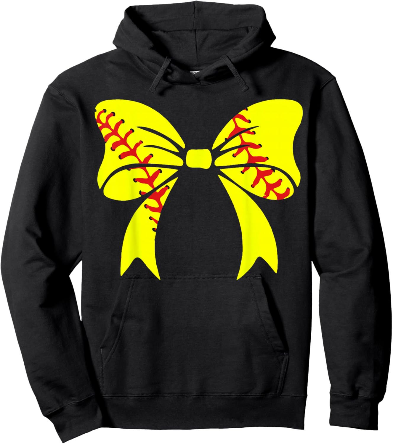 Softball Bow, Softball Player , mom, Girl Hoodie - Hoodie | Black