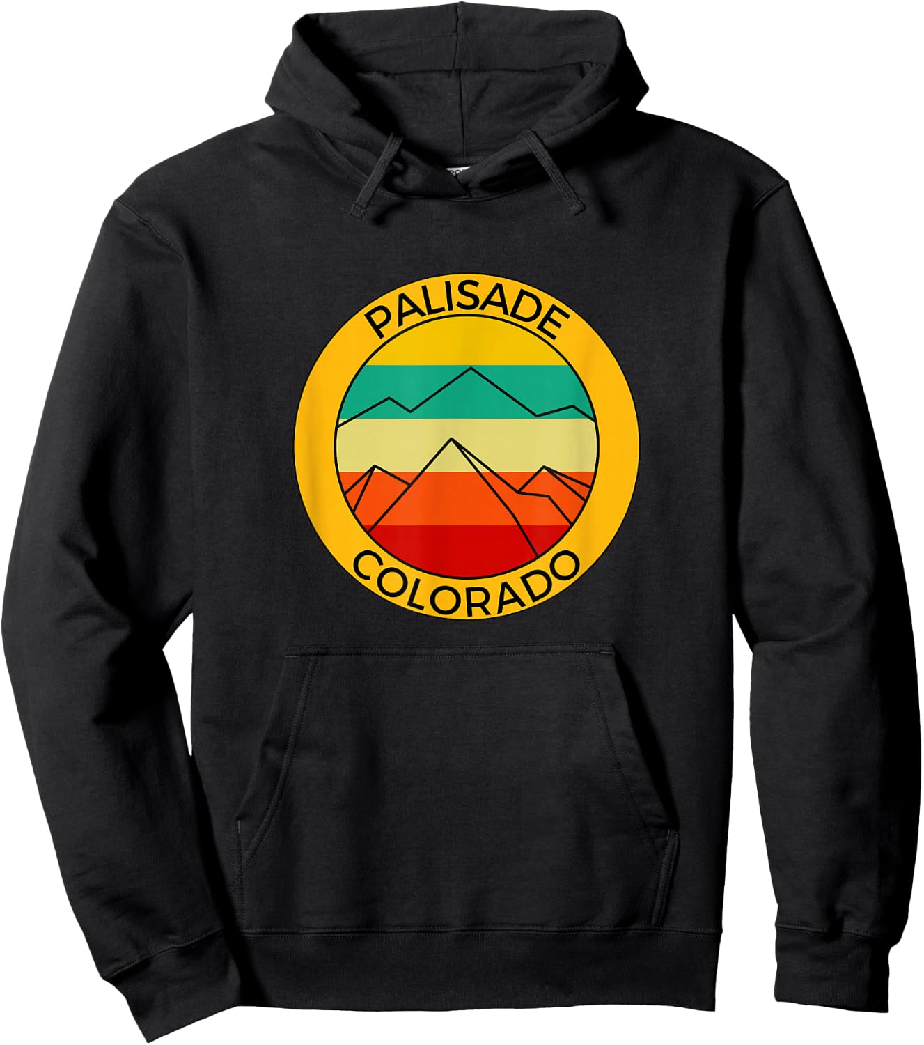 Retro Sunset Mountains Palisade Colorado Souvenir Reunion Hoodie - Hoodie | Black