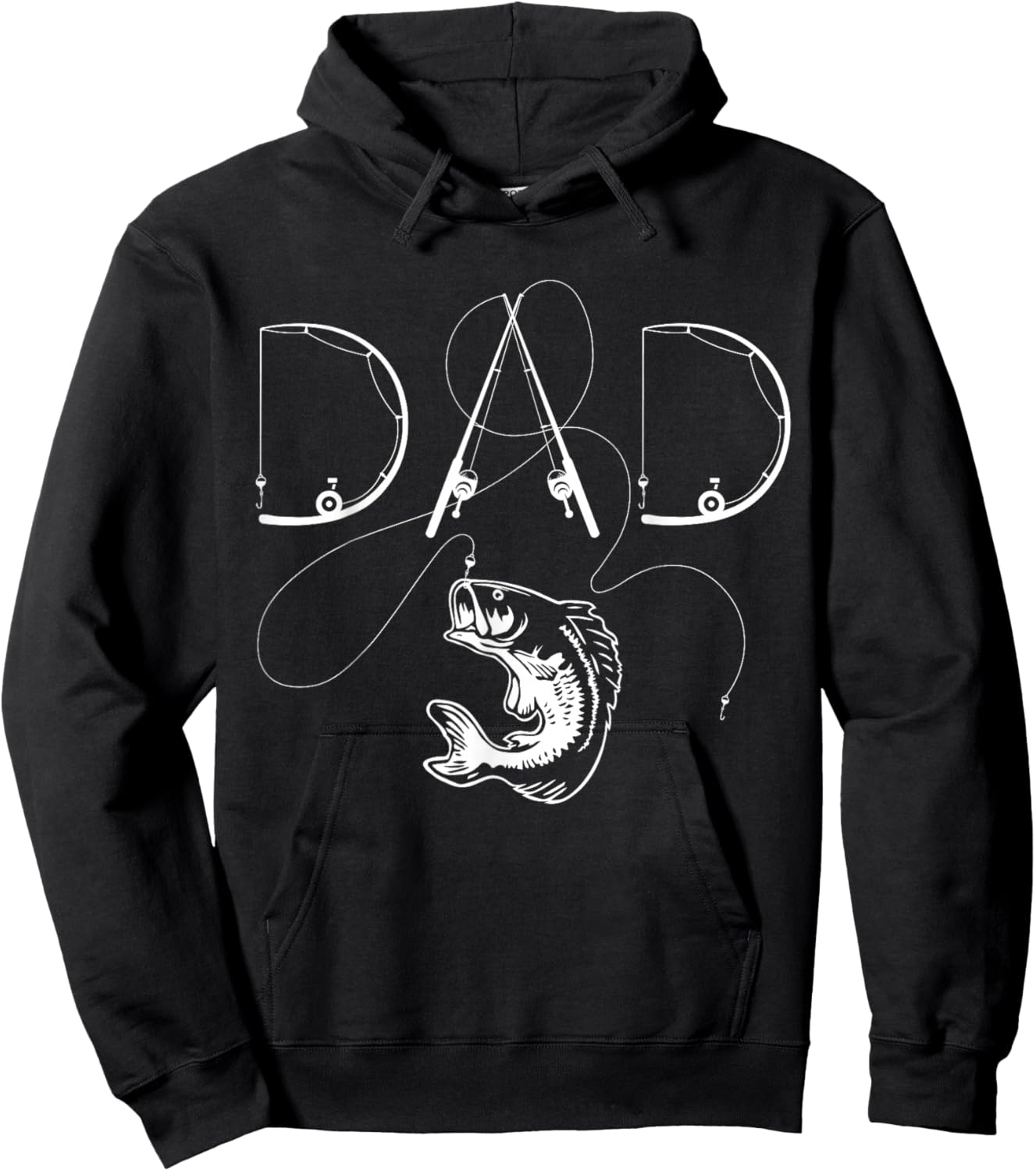 Fisherman Dad Fishing Enthusiast Fish Lover Daddy Father Hoodie - Hoodie | Black