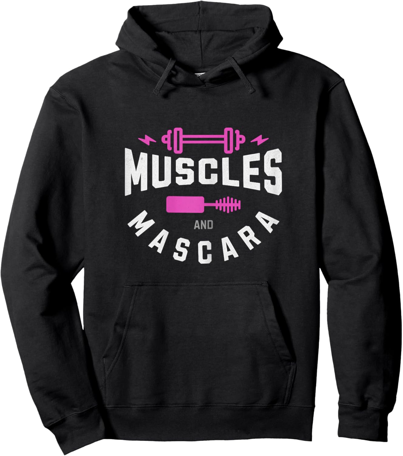 Muscles and Mascara Cute Fitness Gym Hoodie - Hoodie | Black
