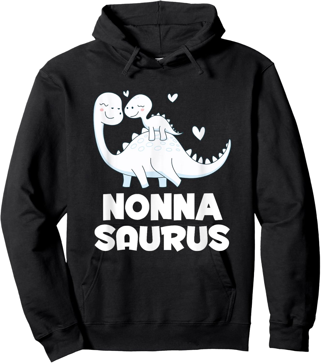 Cute Nonnasaurus Dinosaur Nonna Grandkids T Rex Hoodie - Hoodie | Black