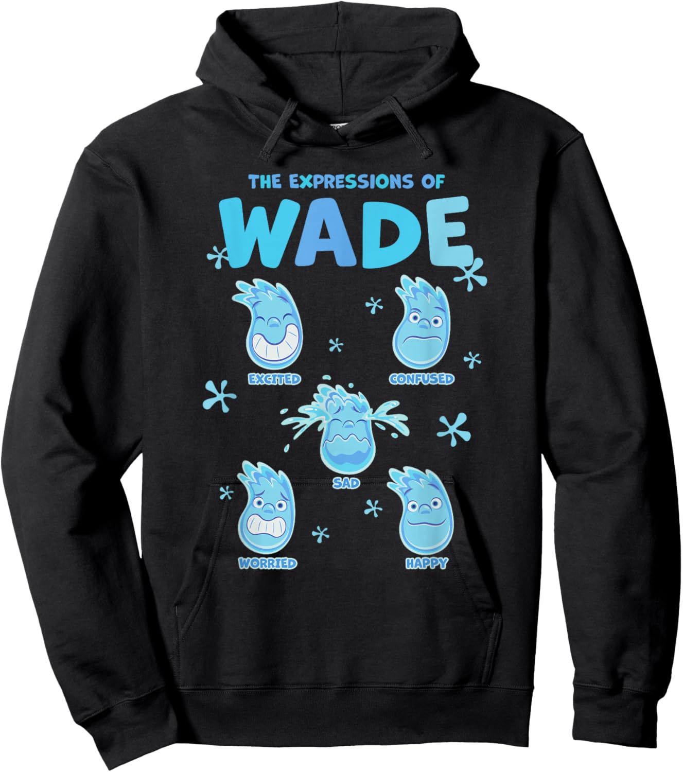 Disney Pixar Elemental The Expressions Of Wade Poster Hoodie - Hoodie | Black