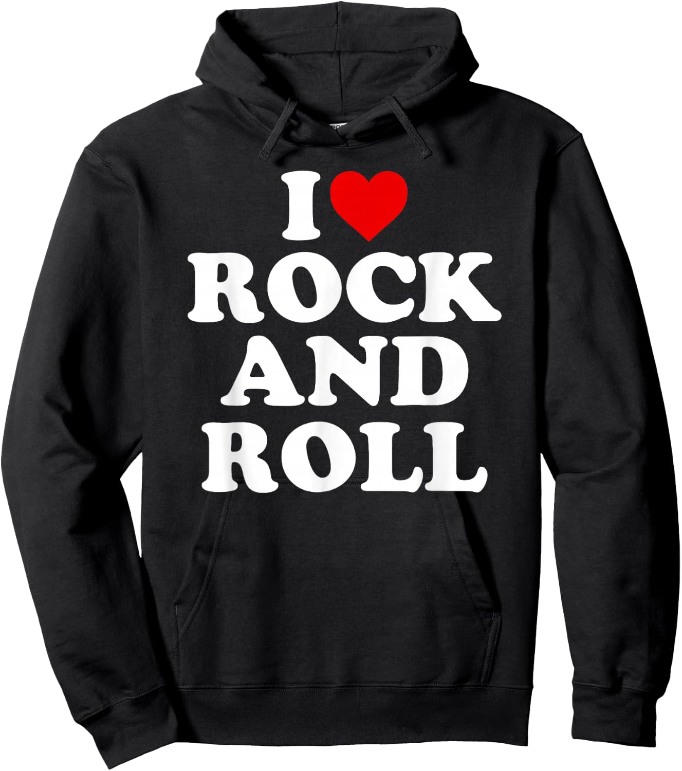 I Love Rock And Roll - Heart Hoodie - Hoodie | Black