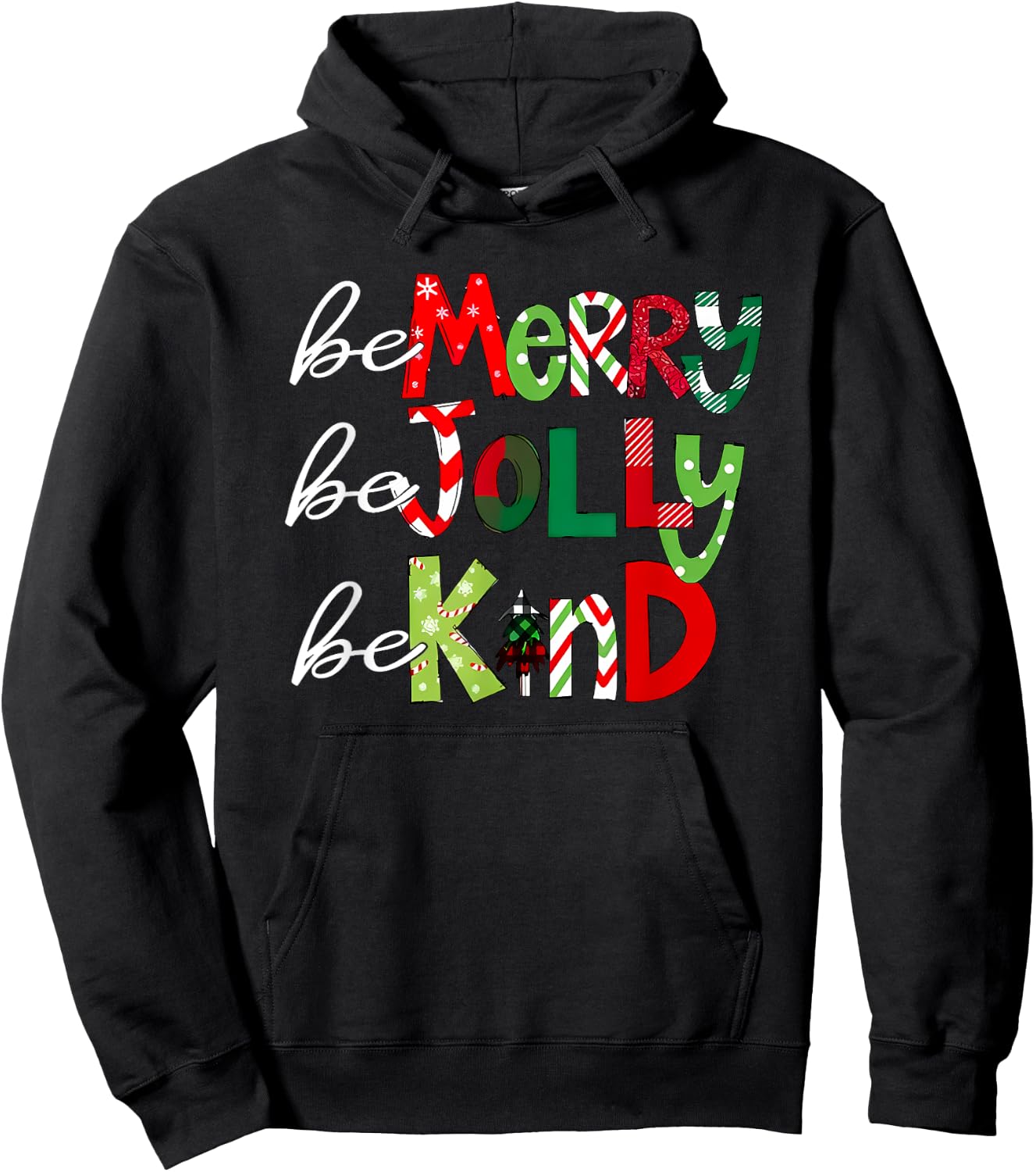 Be Merry Be Jolly Be Kind Teacher Christmas Hoodie - Hoodie | Black