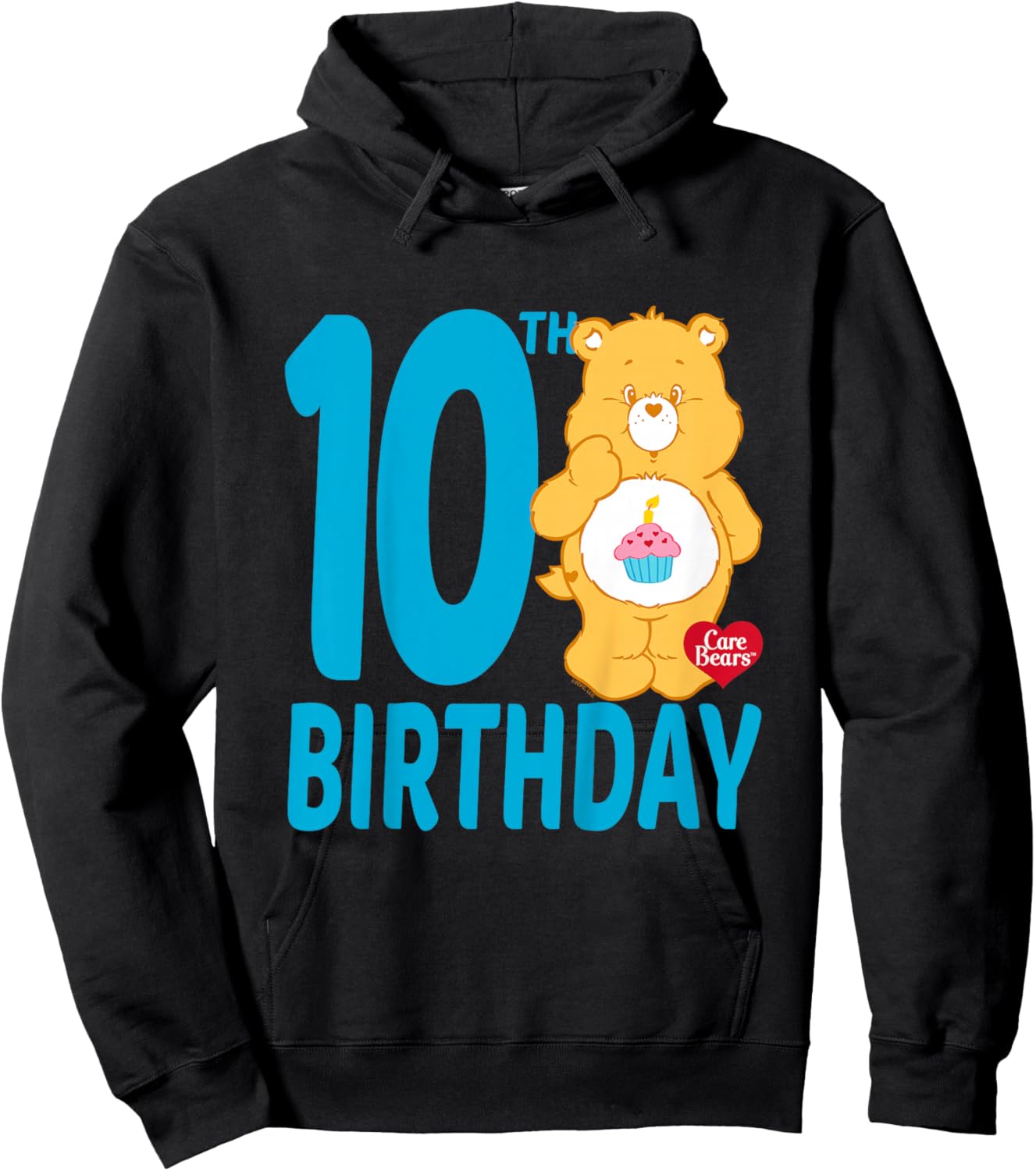 Care Bears Birthday Bear Celebrates A 10th Birthday Hoodie - Hoodie | Black