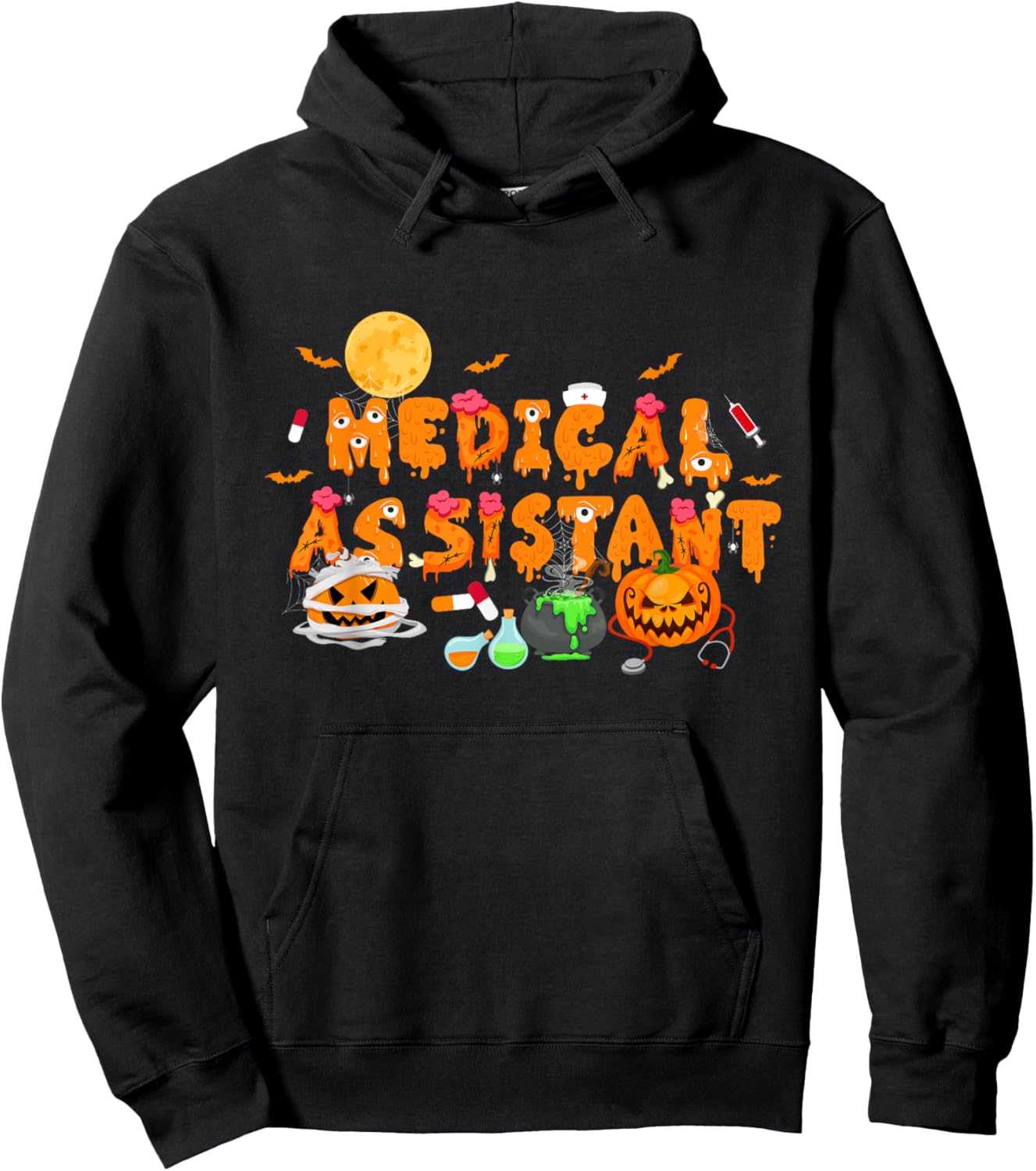Men Women Medical Assistant Scary Halloween Zombie Costume Hoodie - Hoodie | Black