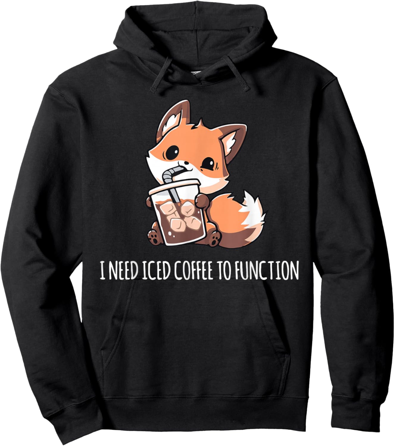 Need Iced Coffee to Function Shirt Funny Coffee Shirt Iced Hoodie - Hoodie | Black