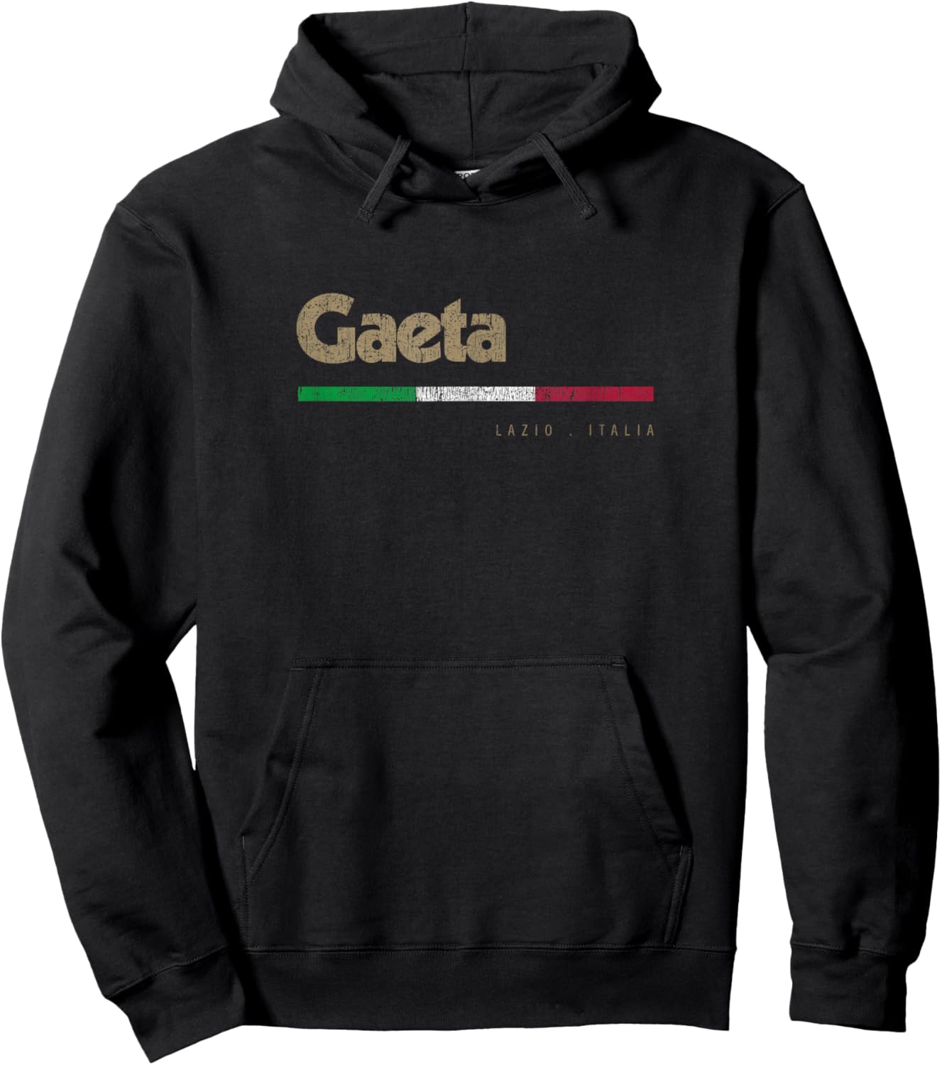Gaeta Italian City Retro Italy Flag Hoodie - Hoodie | Black
