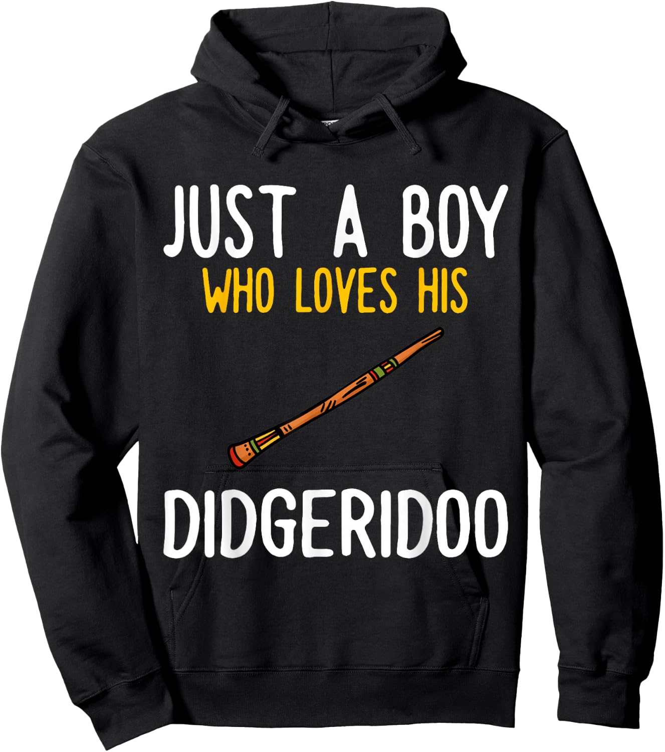 Just a Boy who Loves his Didgeridoo Hoodie - Hoodie | Black