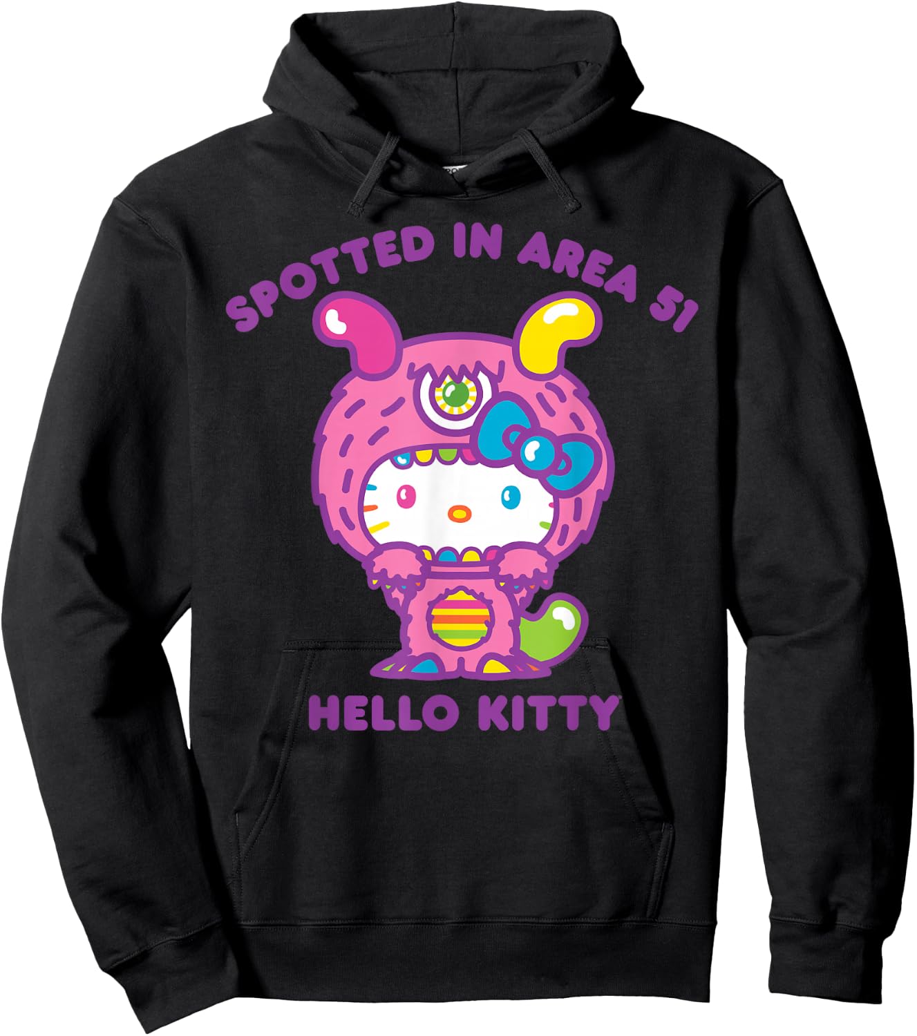 Hello Kitty Spotted in Area 51 Alien Sighting Hoodie - Hoodie | Black