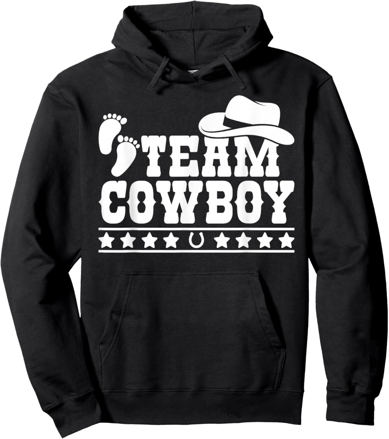 Team Cowboy Baby Gender Reveal Outfit Team Boy Gender Reveal Hoodie - Hoodie | Black