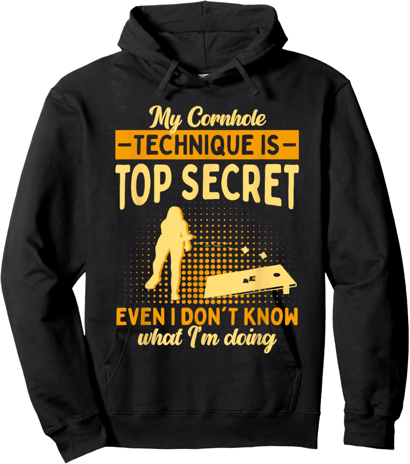 Funny Bean Bags Corn Hole Women Cornhole Hoodie - Hoodie | Black