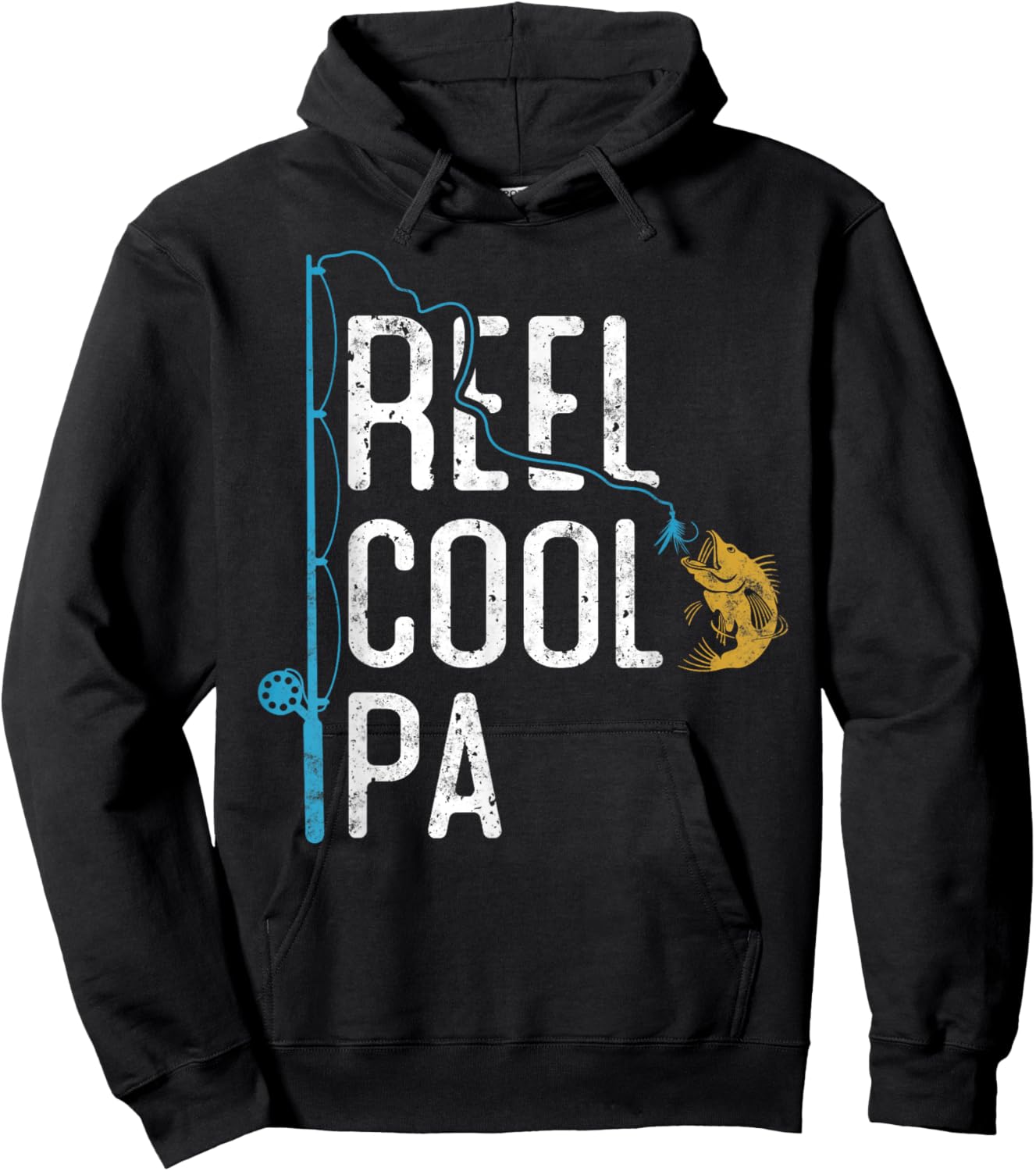 Fishing Reel cool Pa Father’s Day Gift Fisherman Pa Hoodie - Hoodie | Black