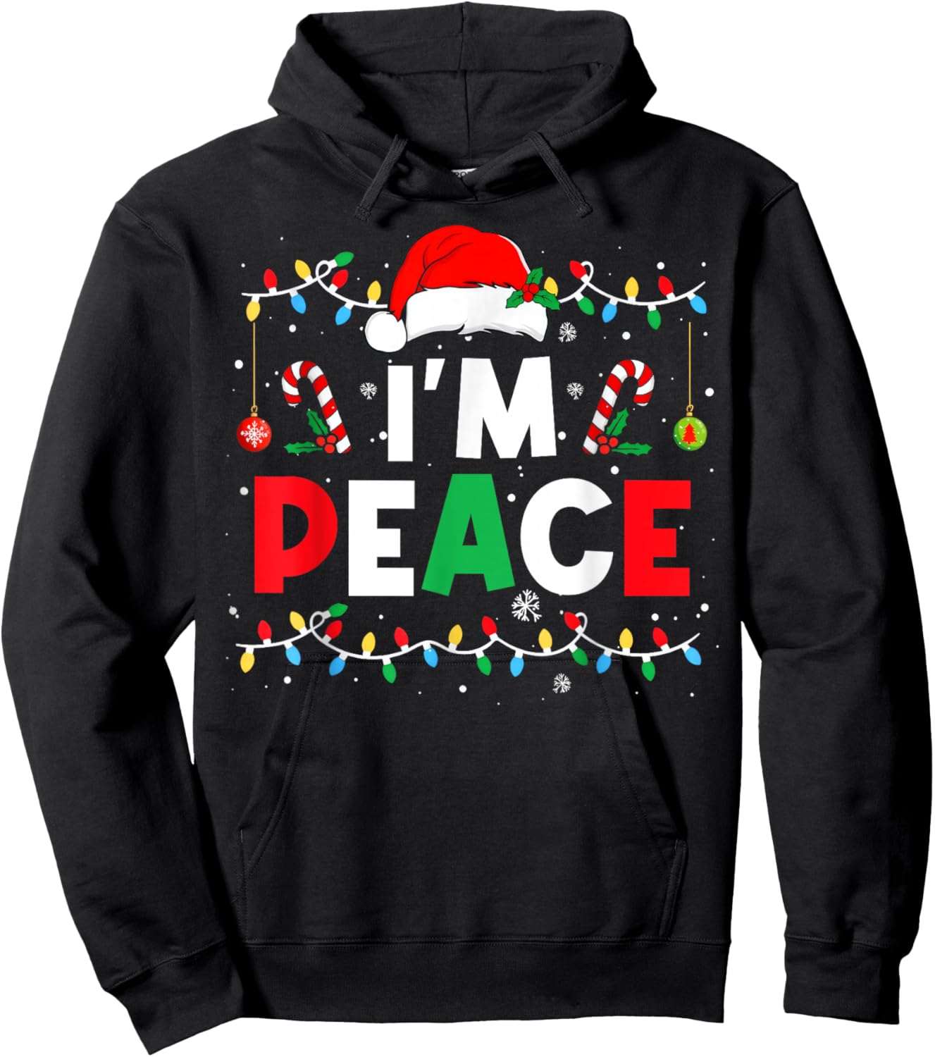I Come In Peace I'm Peace Funny Matching Couple Christmas Hoodie - Hoodie | Black