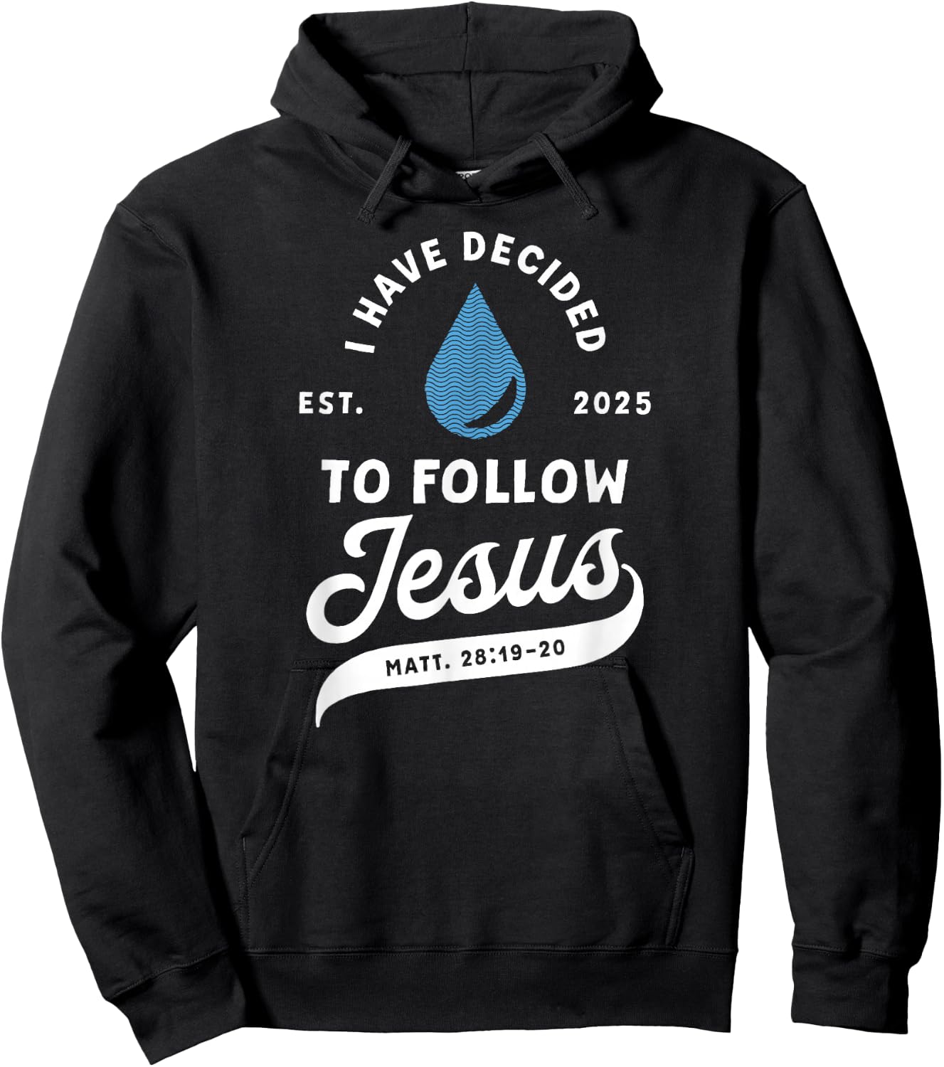 I Have Decided To Follow Jesus Baptism Apparel Christian Baptism -Kids -Adults Black Medium 6 Short Sleeve Ribbed Cuff Hoodie - Hoodie | Black