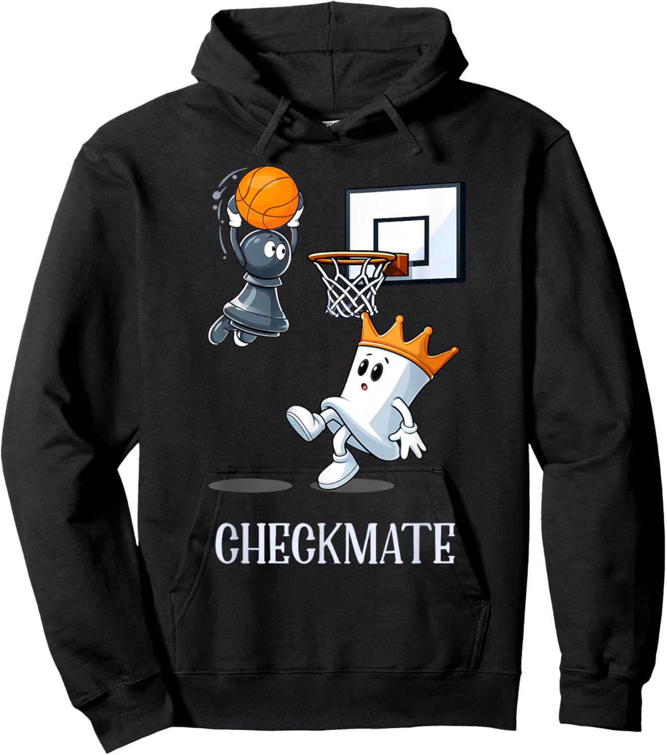Checkmate Chess And Basketball Gift Chess Fun Gift Hoodie - Hoodie | Black