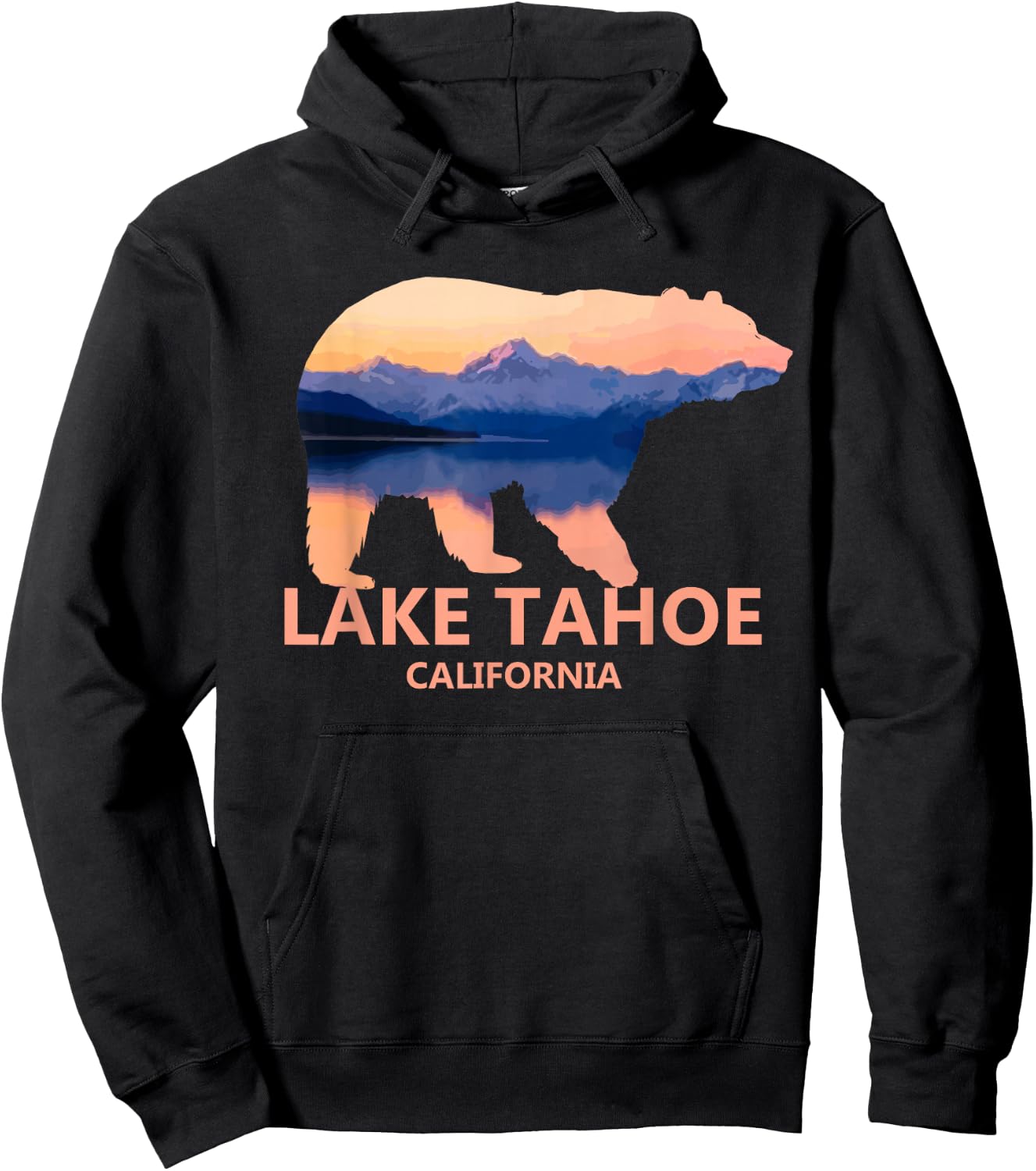 Lake Tahoe California Grizzly Bear Souvenir Gift Hoodie - Hoodie | Black